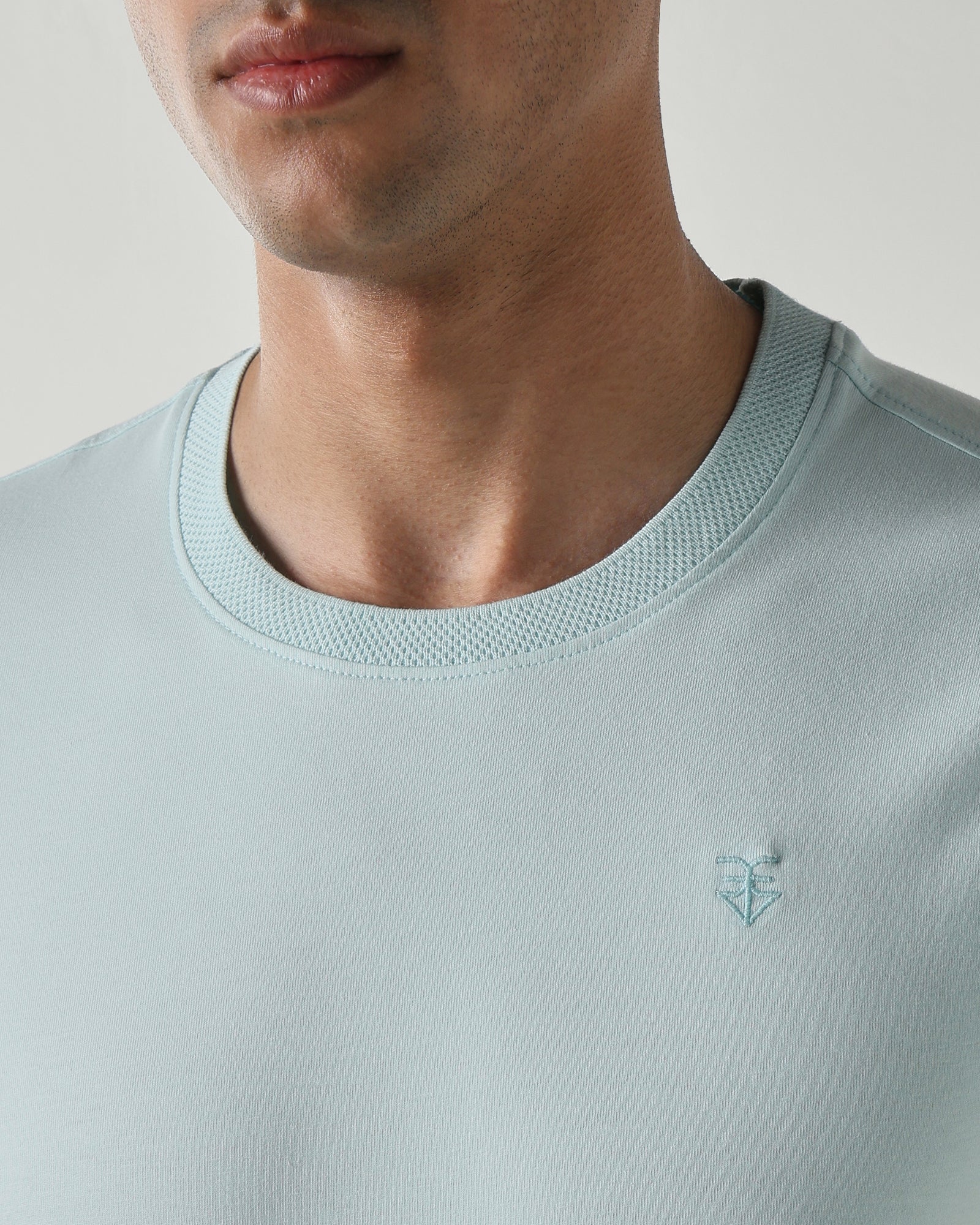 Men Regular Fit T-Shirt Blue Glass