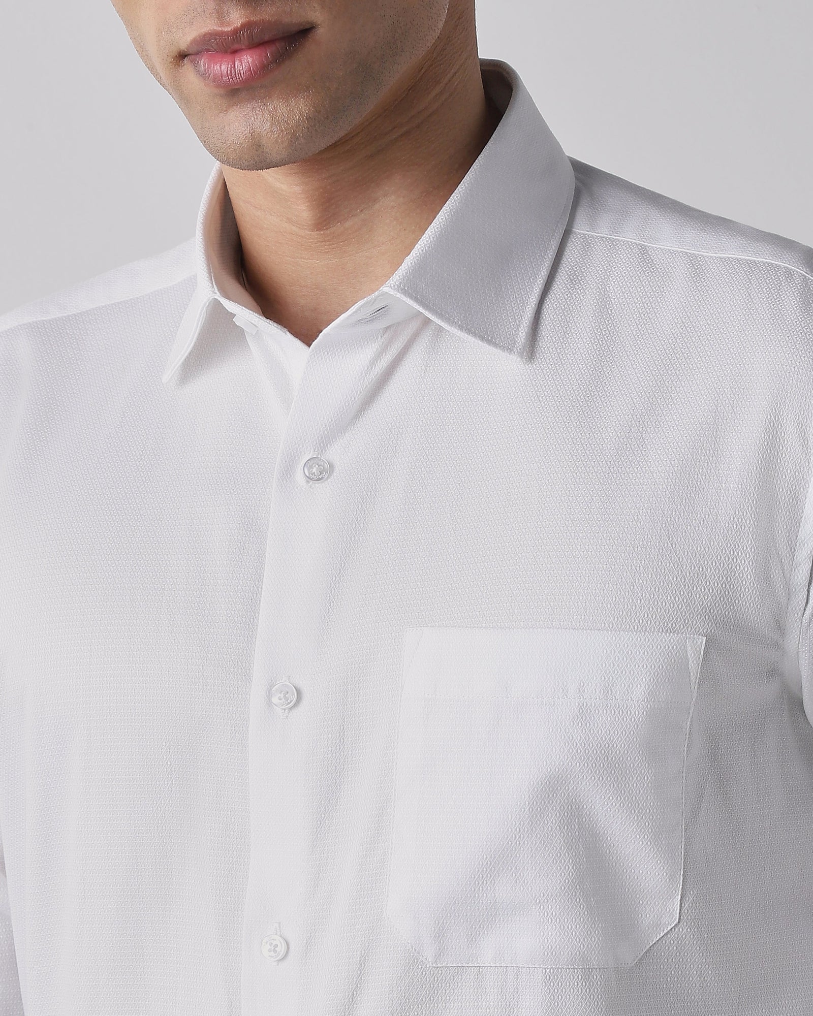 Solid White 100% COTTON Regular Fit Shirt