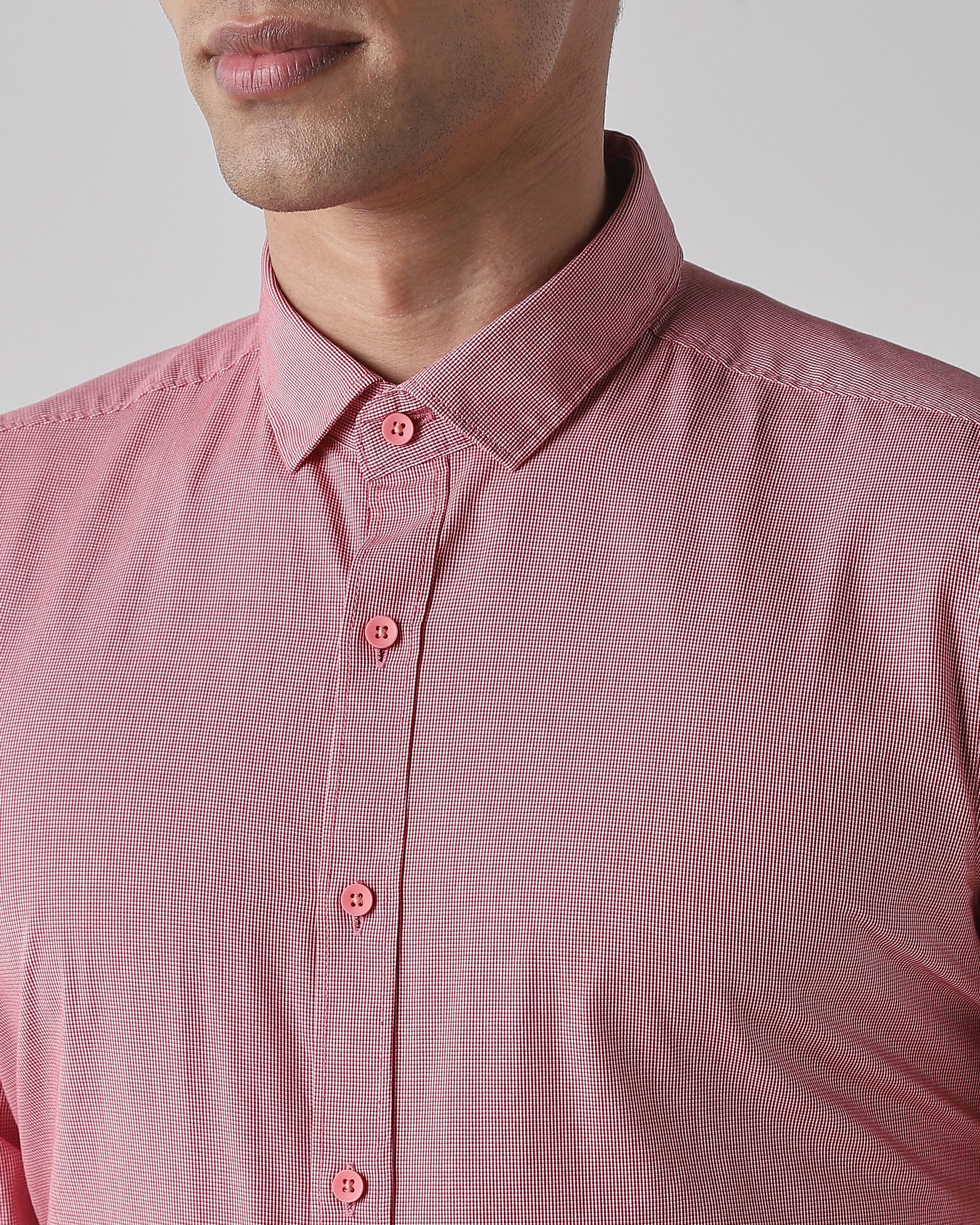 Red 100% COTTON Regular Fit Shirt