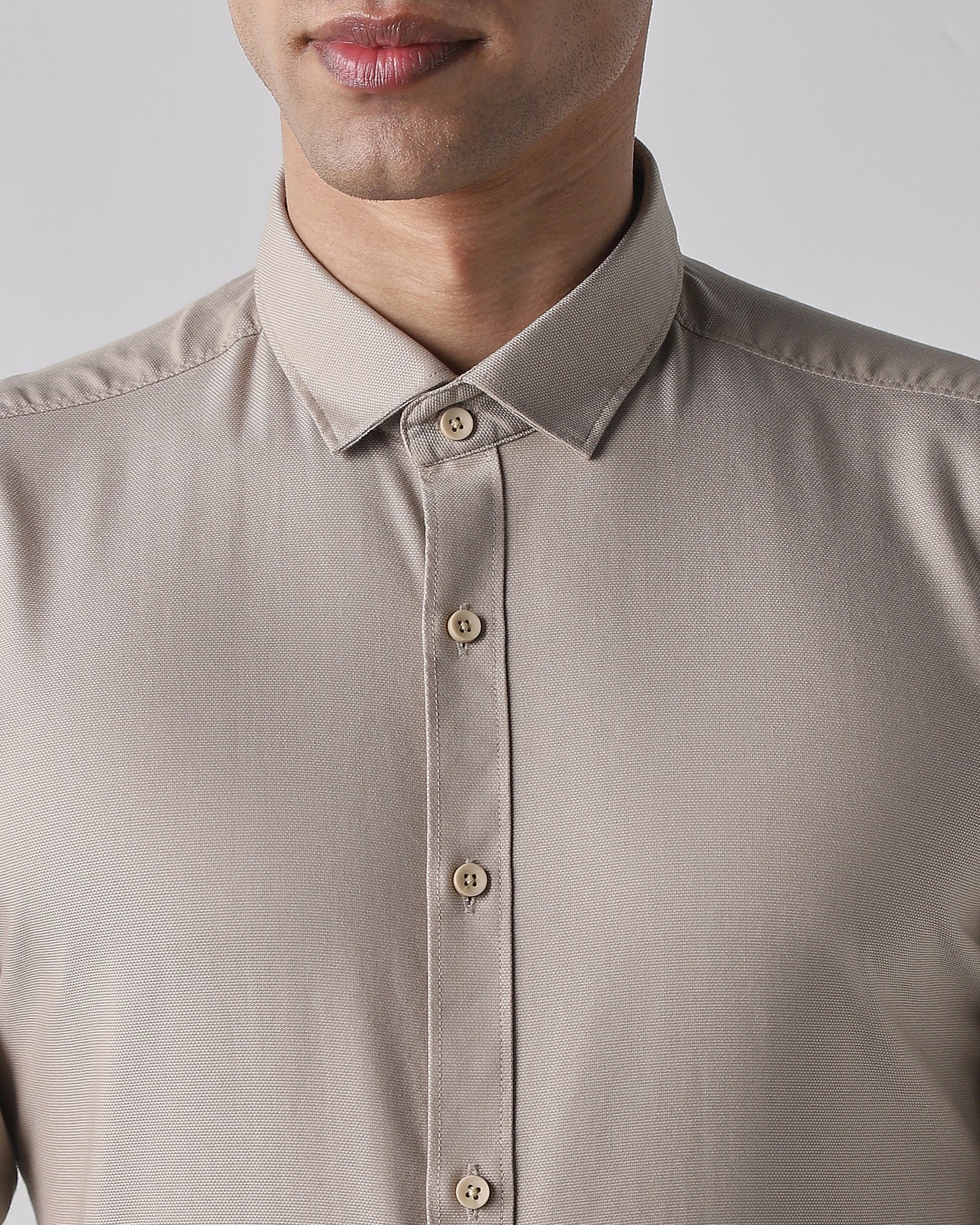 Beige Regular Fit Shirt