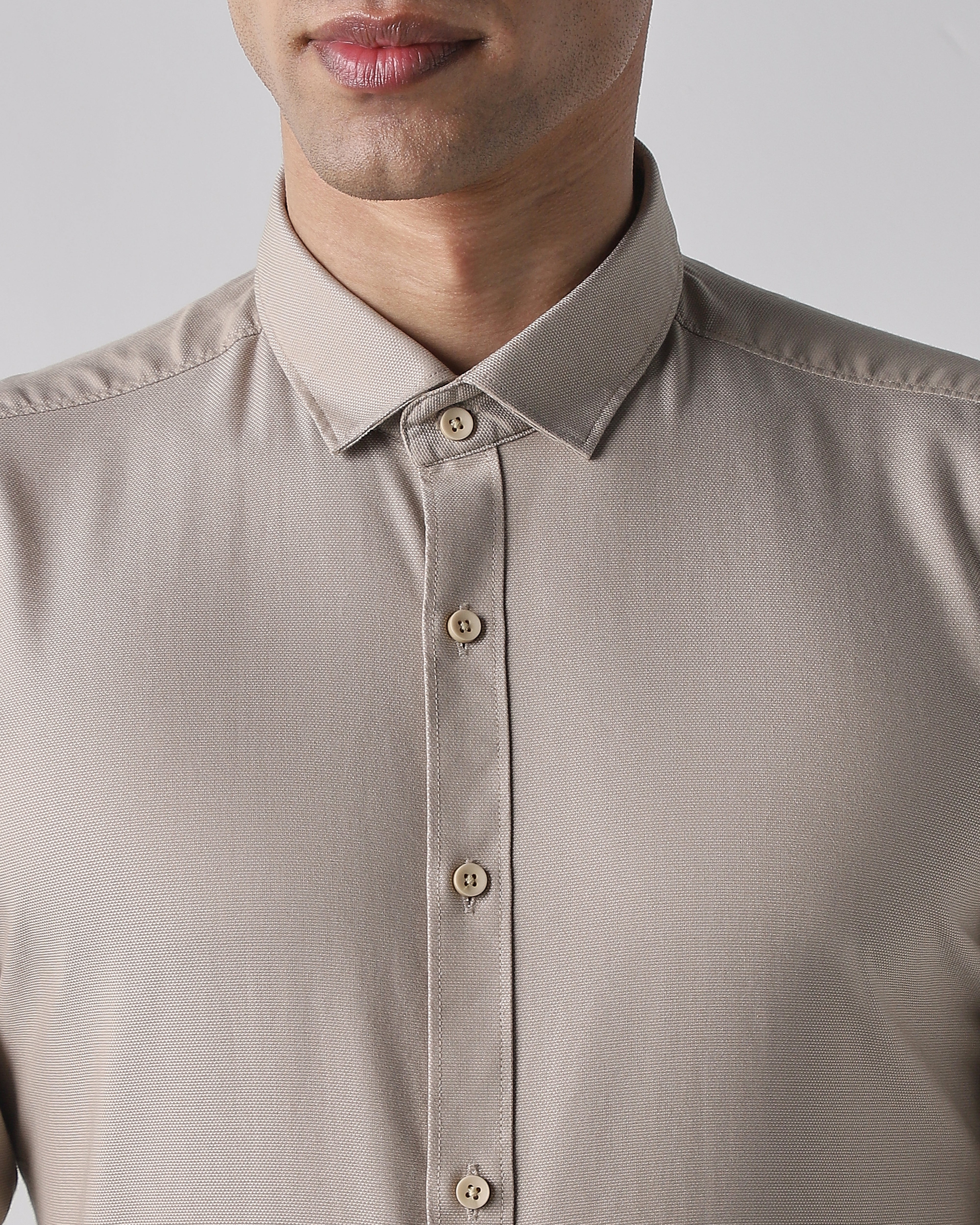 Beige Regular Fit Shirt