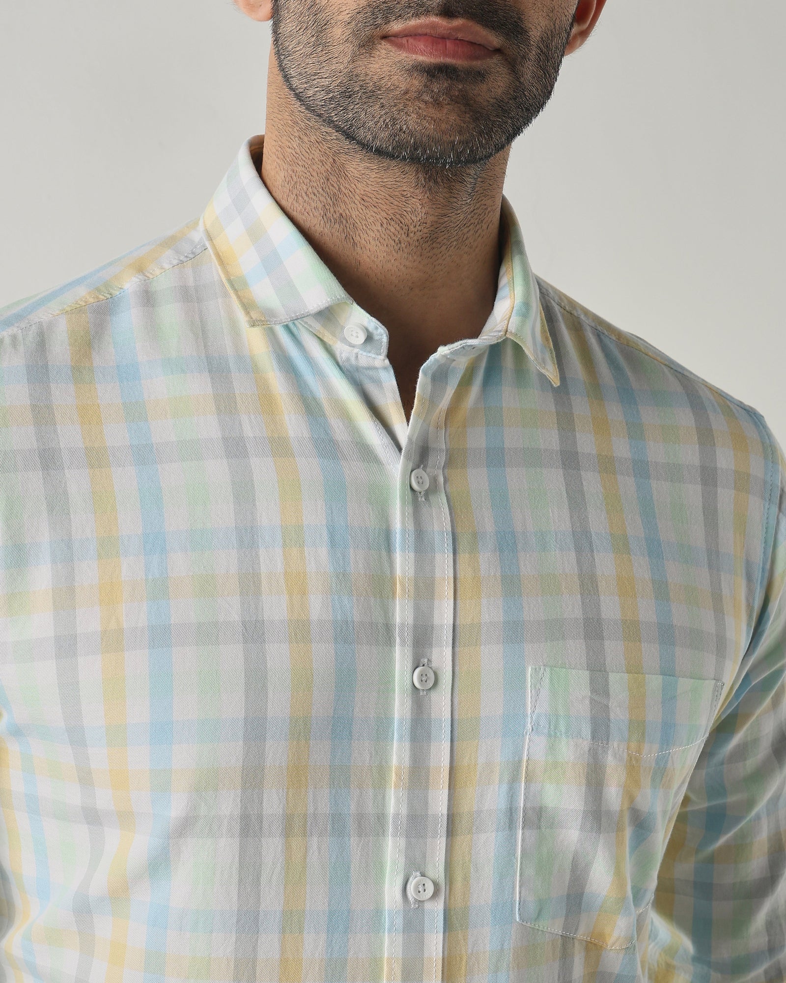 Sky Blue Slim fit Smart Casual Shirts