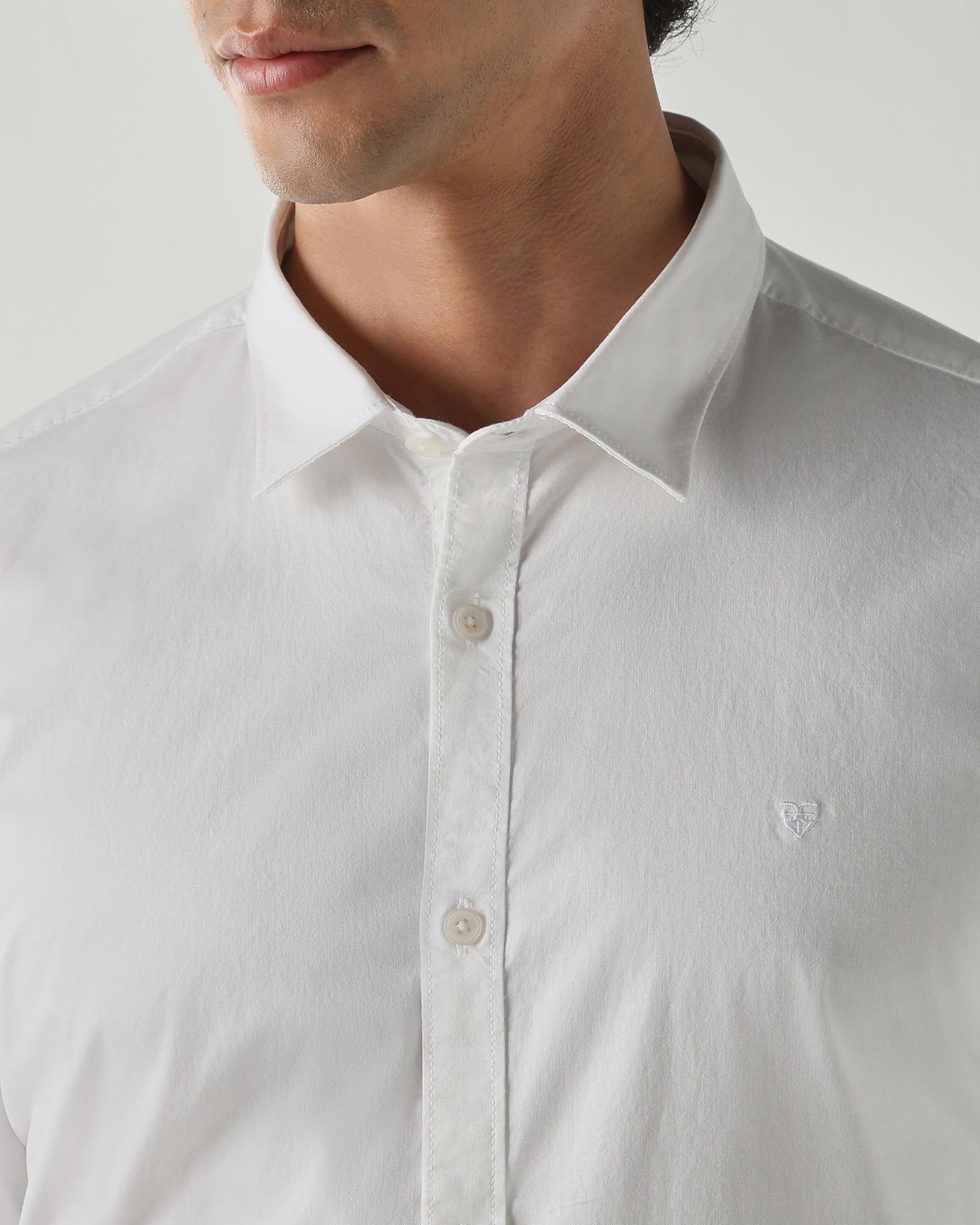 Men Slim Fit Shirts White