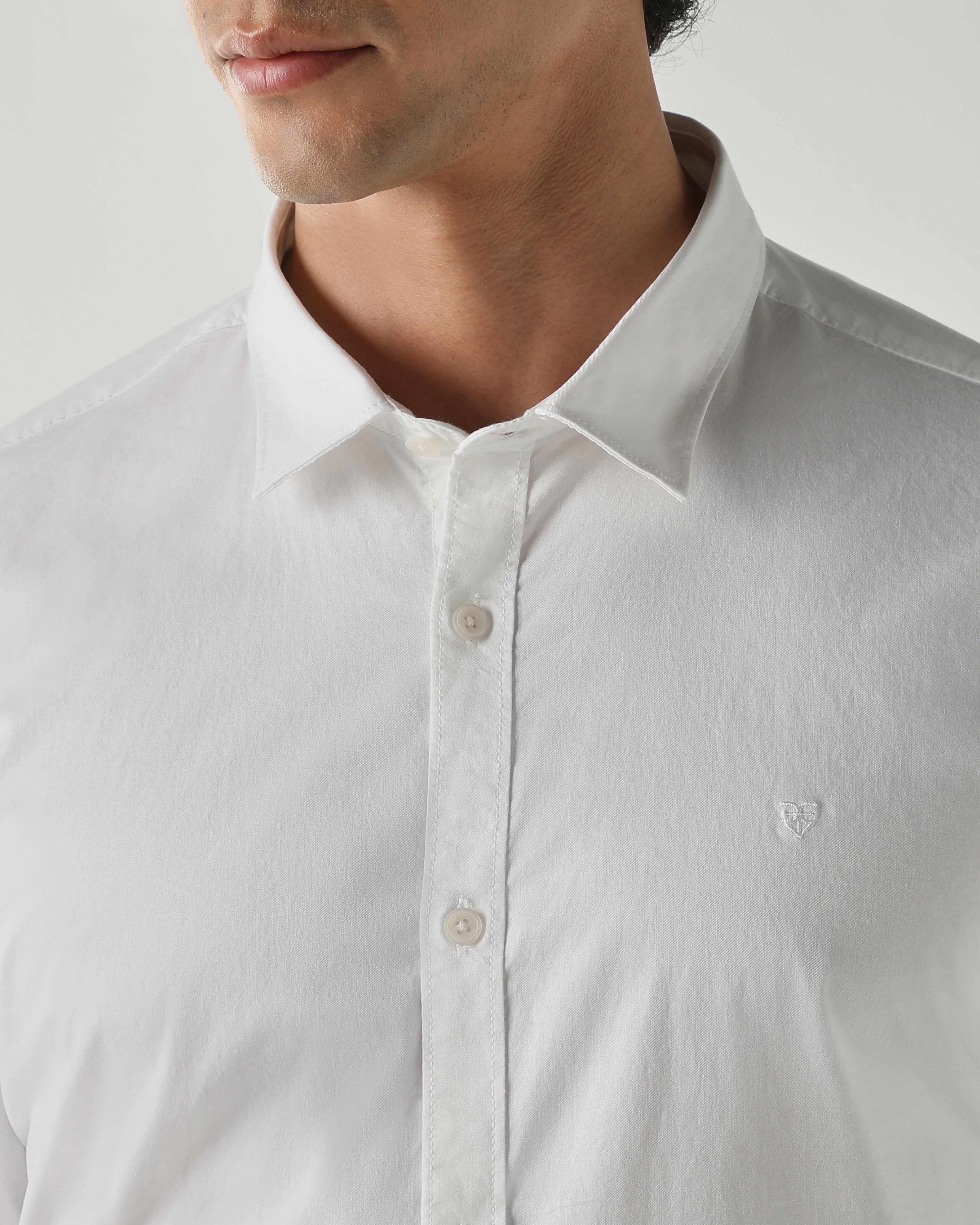 Men Slim Fit Shirts White