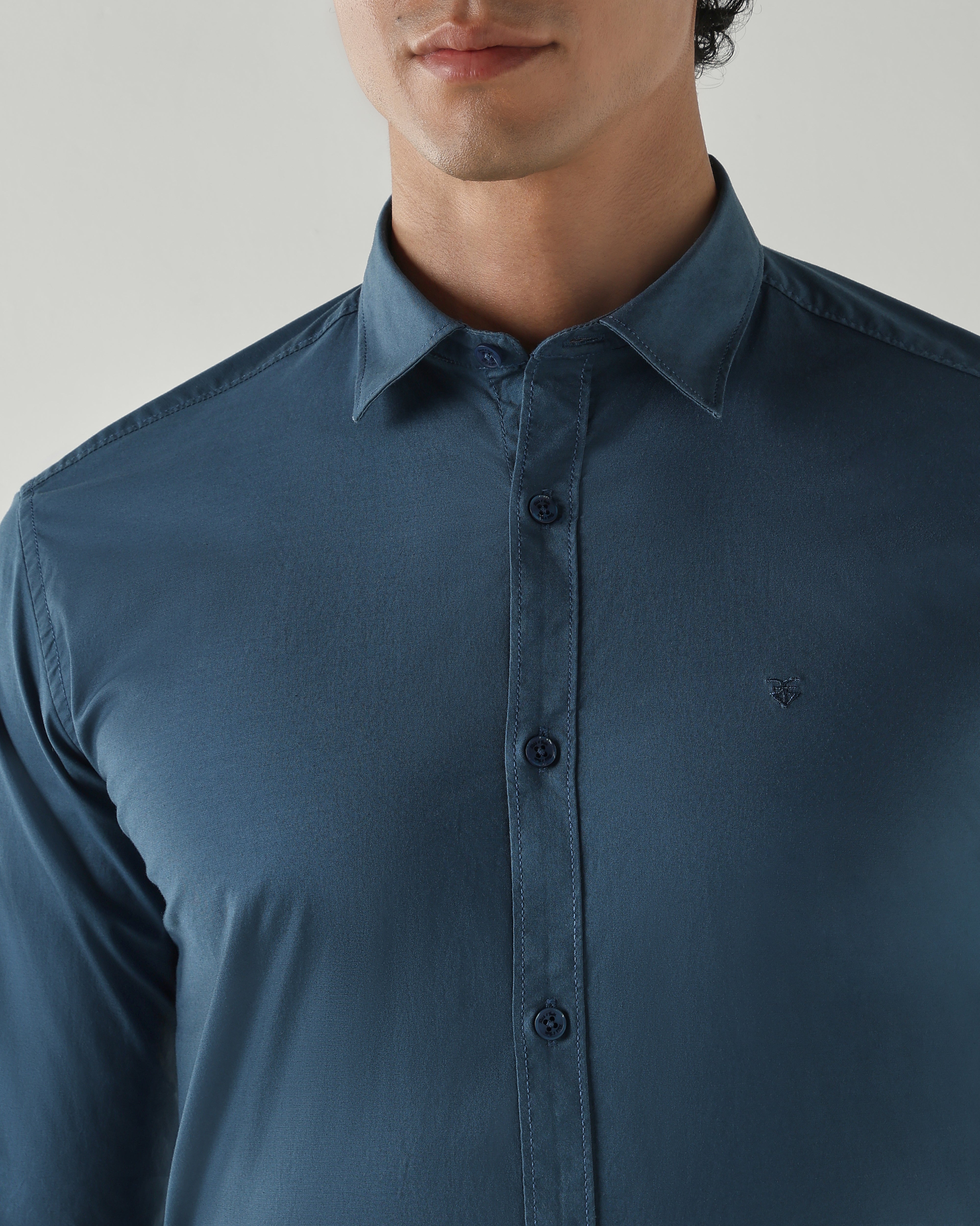 Men Slim Fit Shirts Petrol Grey