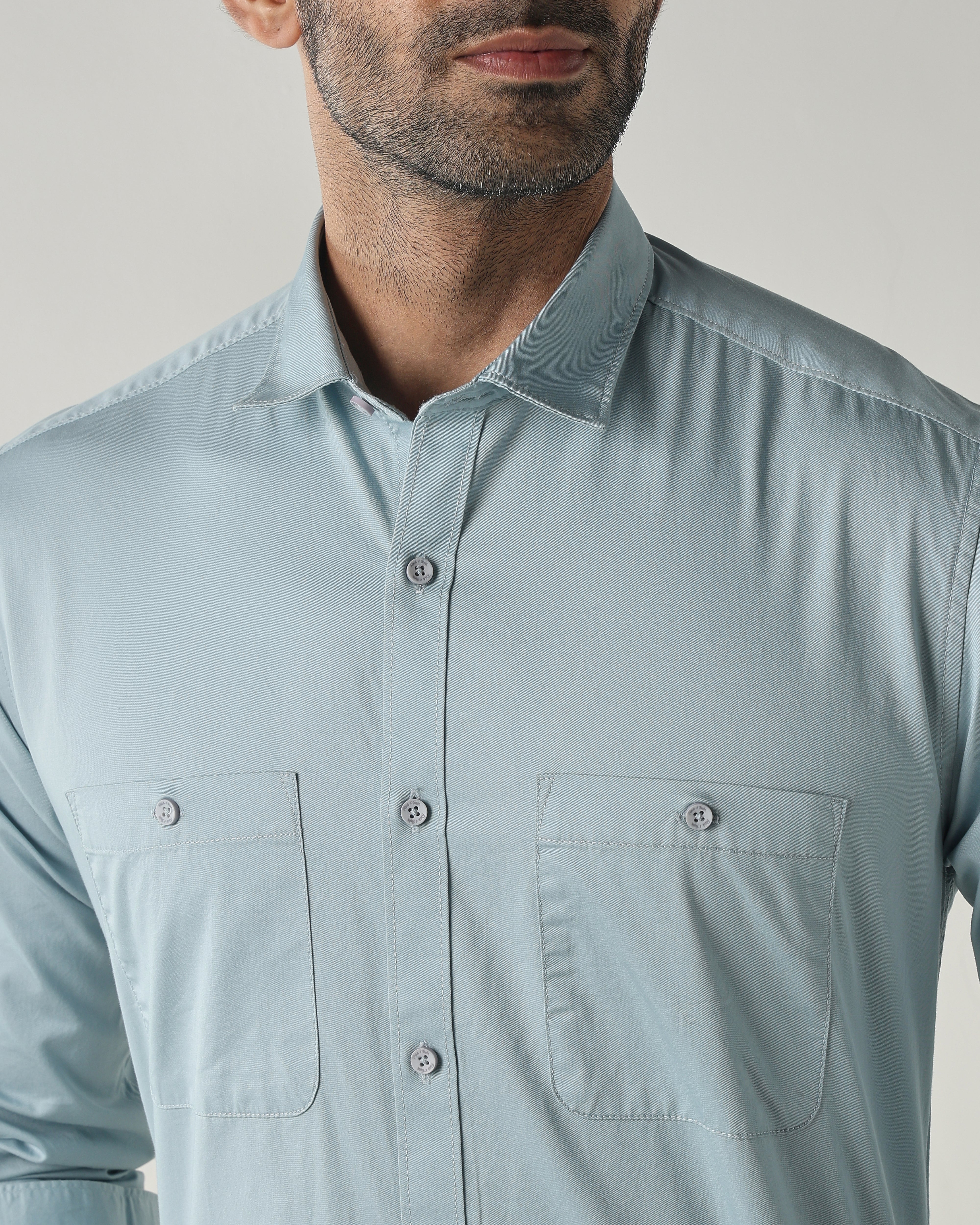 Blue Slim fit Smart Casual Shirts