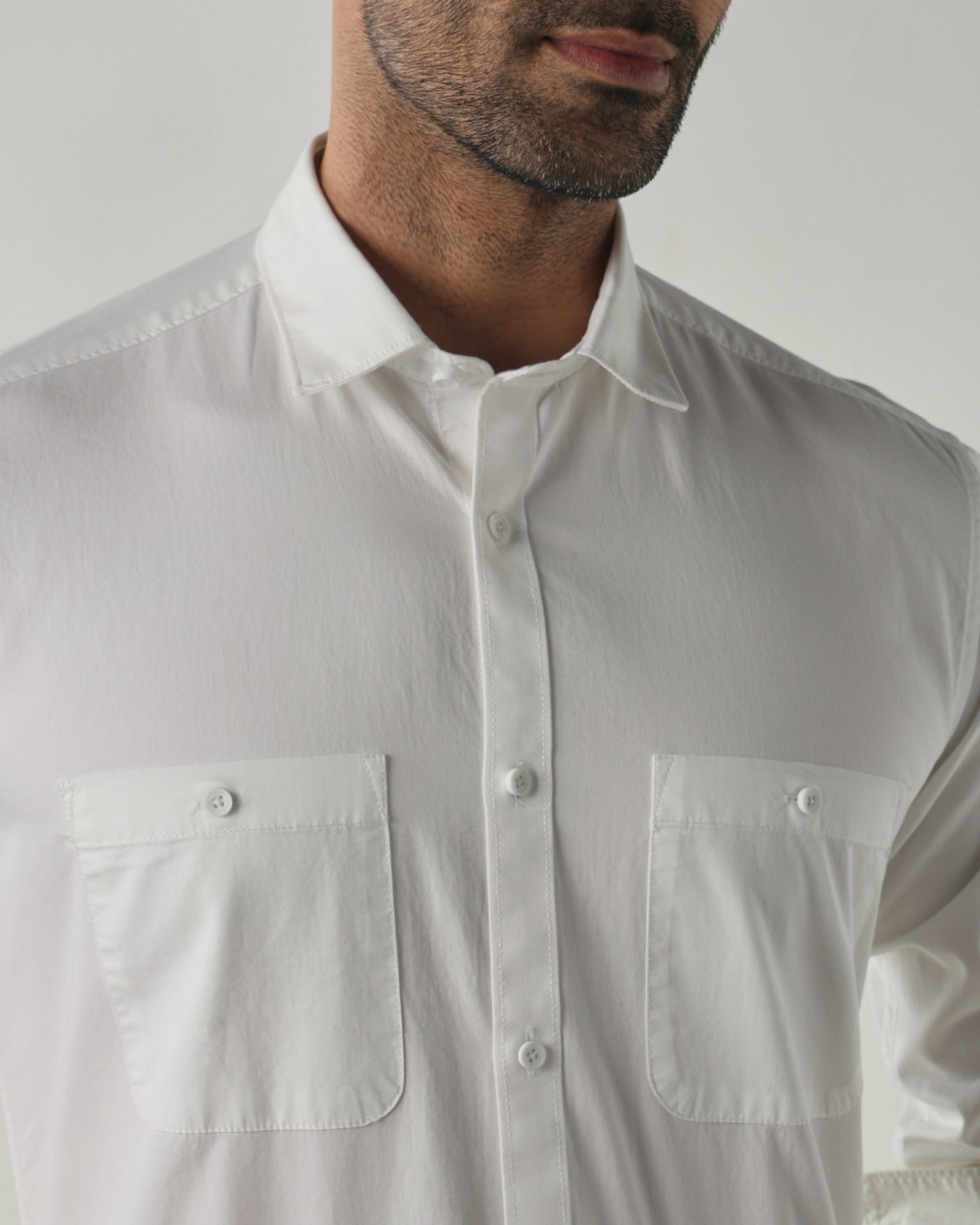 White Slim fit Smart Casual Shirts