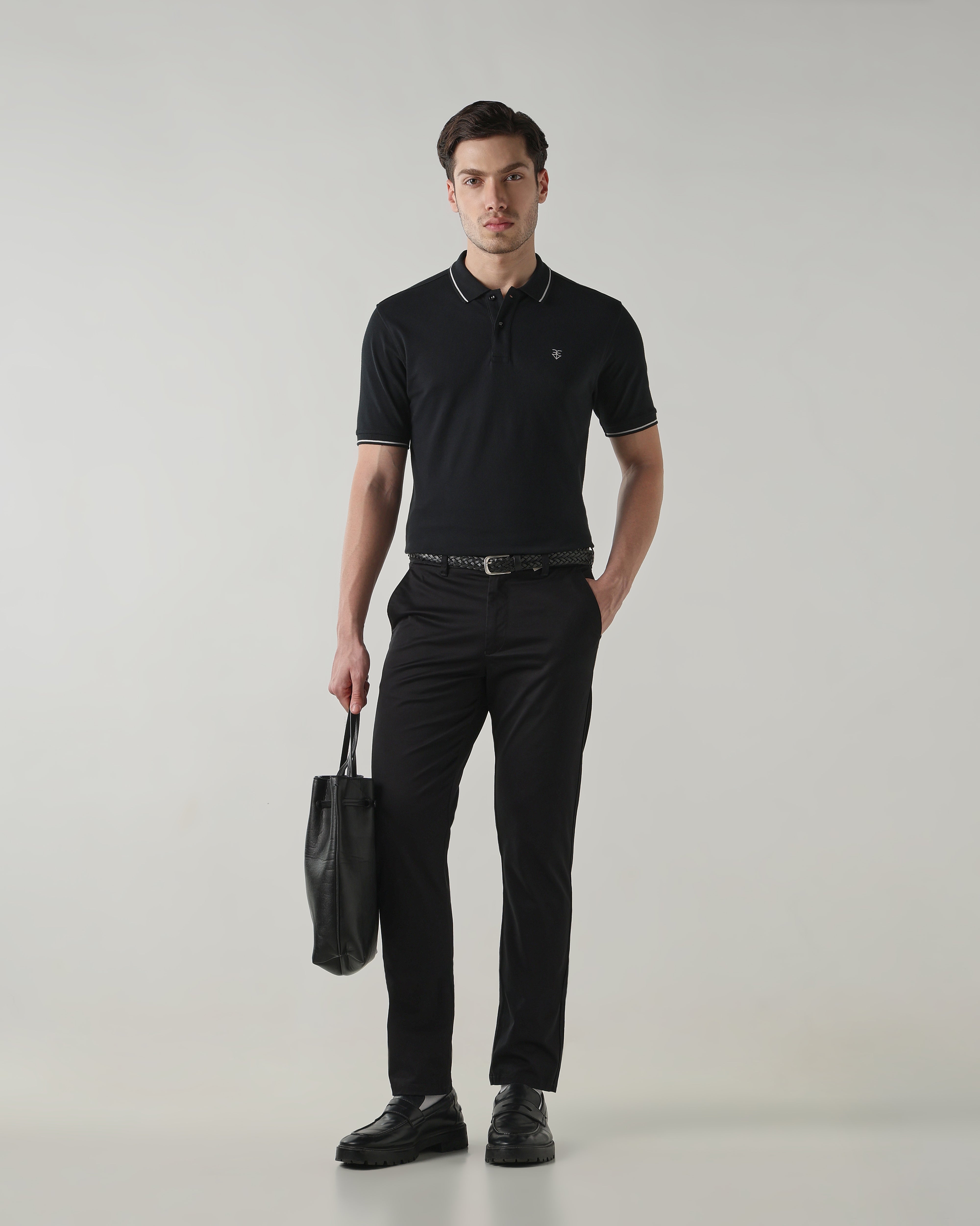 Men Regular Fit Trouser Black