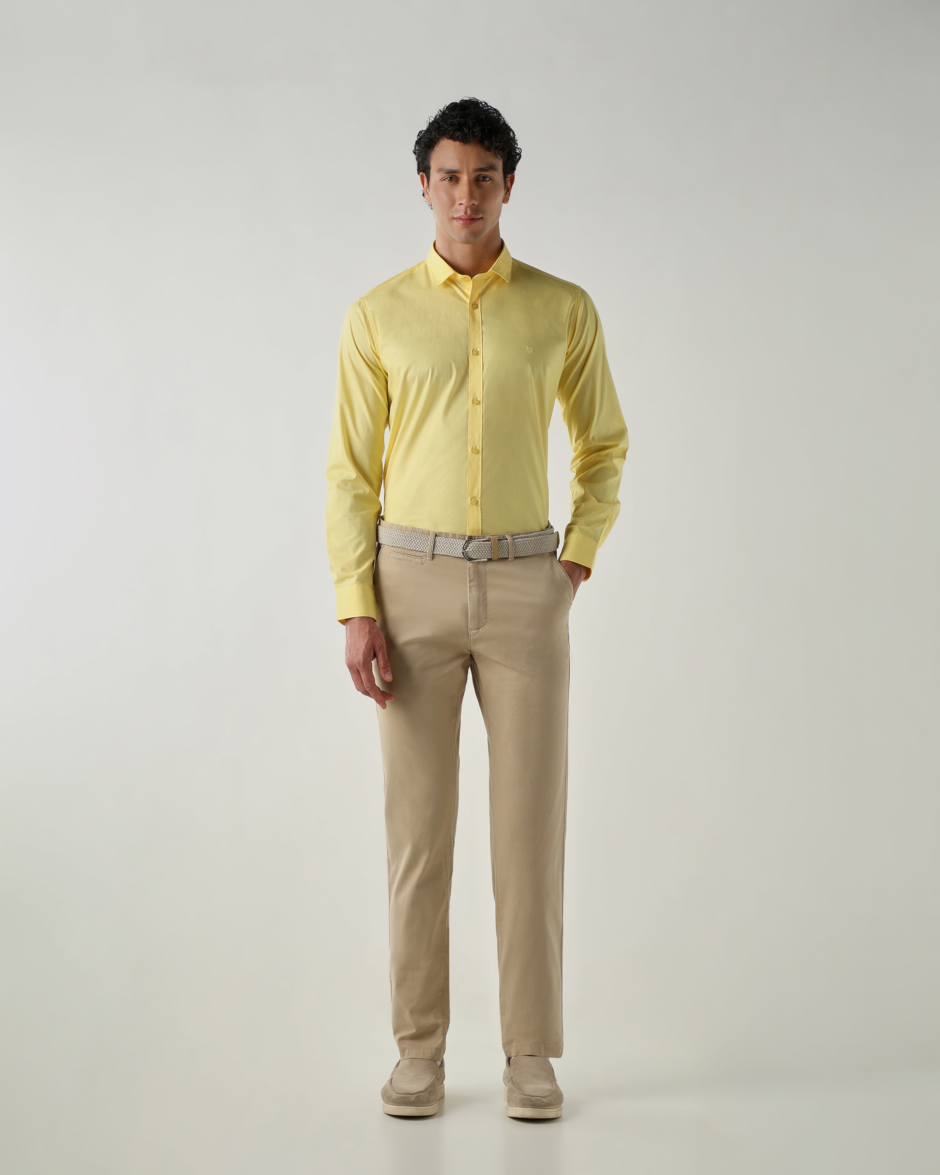 Men Regular Fit Trousers Beige