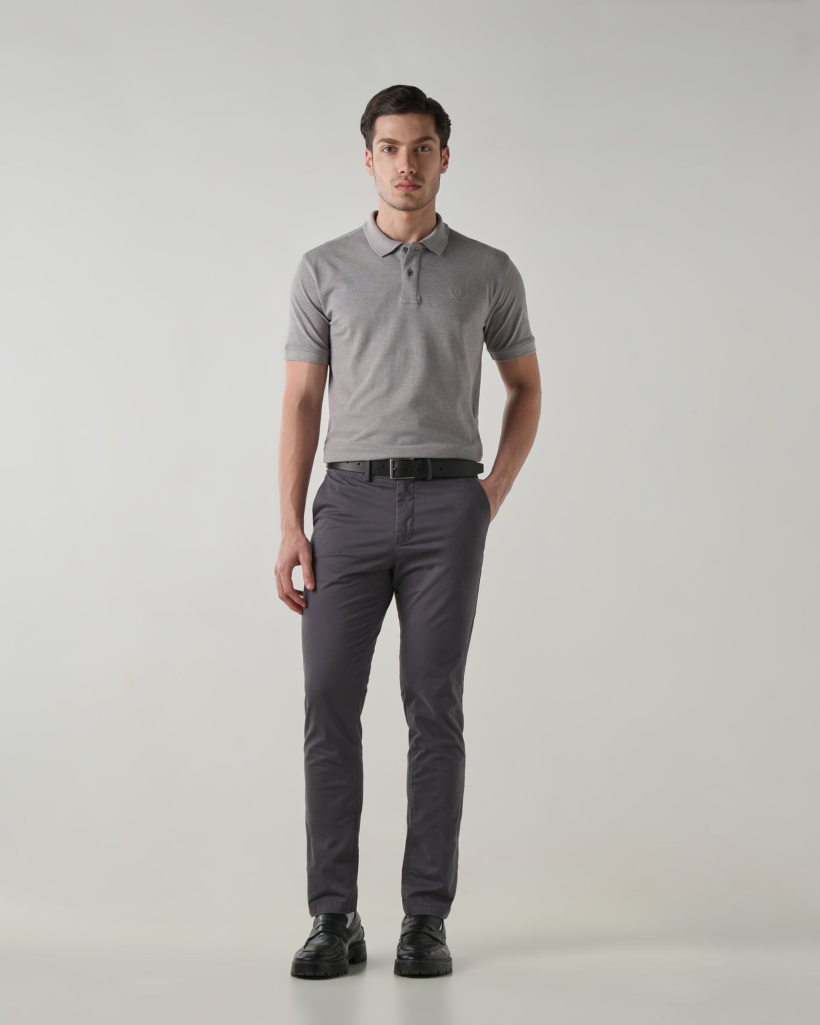 Men Regular Fit Trouser Grey