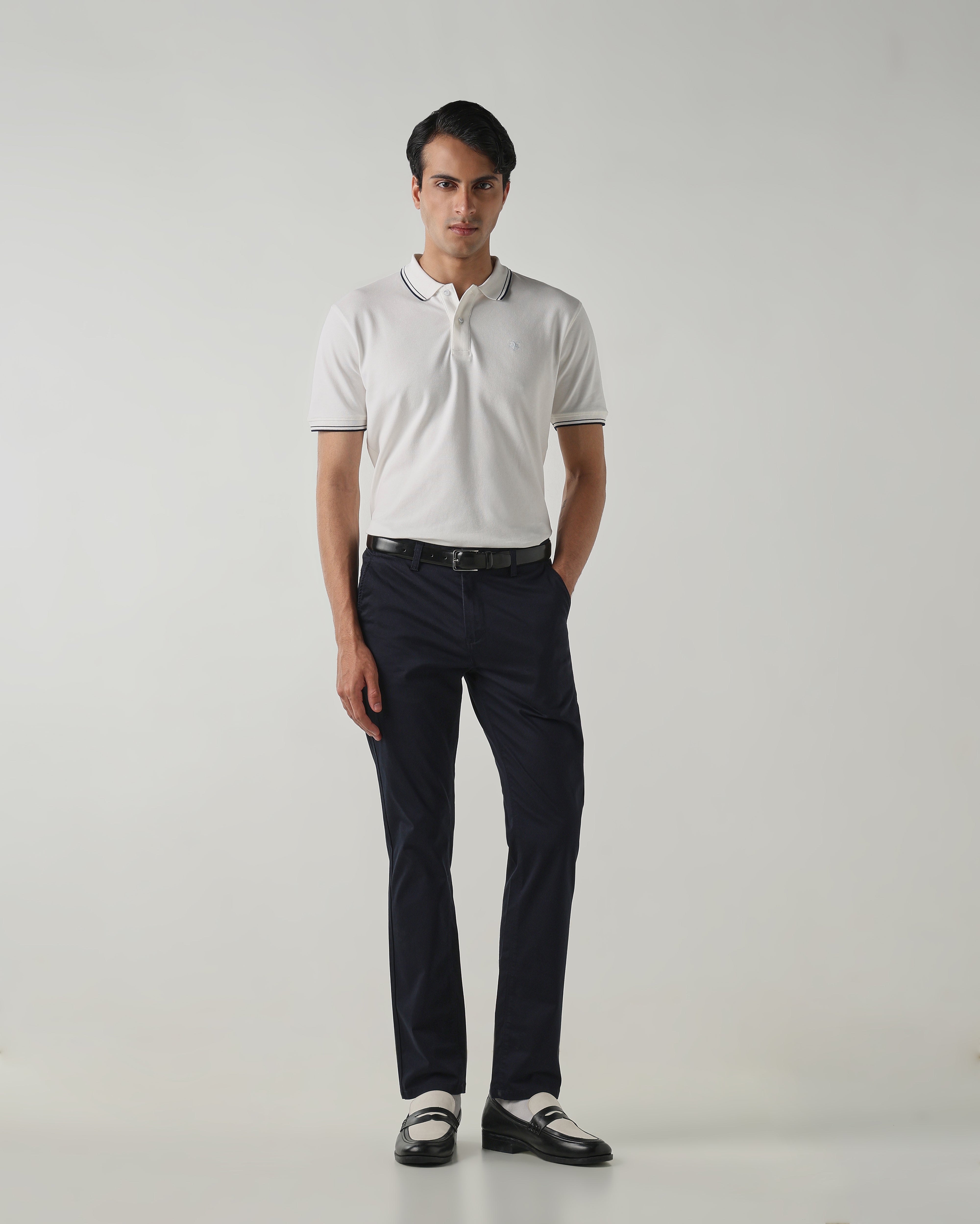 Men Regular Fit Trouser Navy