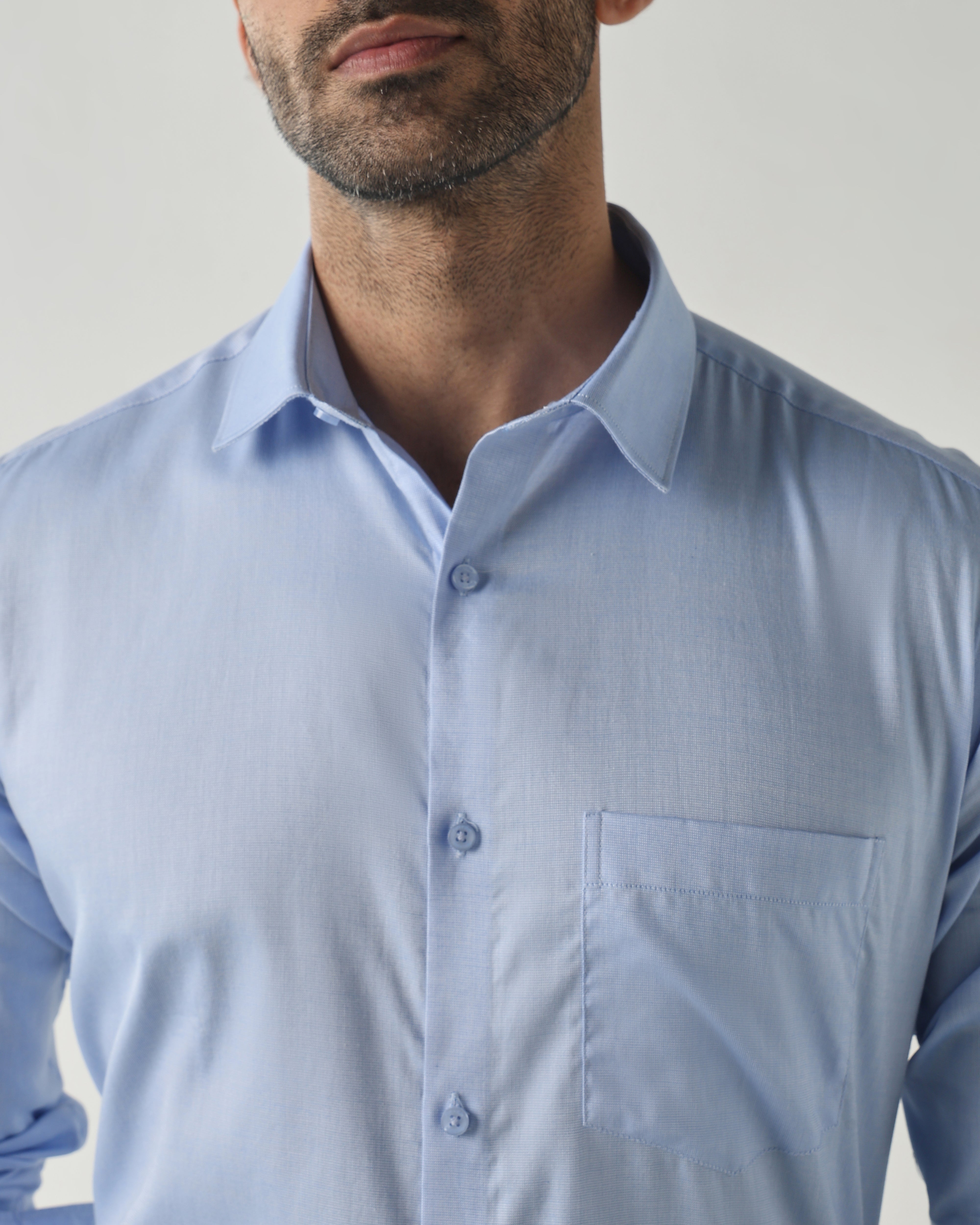 Blue Slim Fit Formal Essential Shirts
