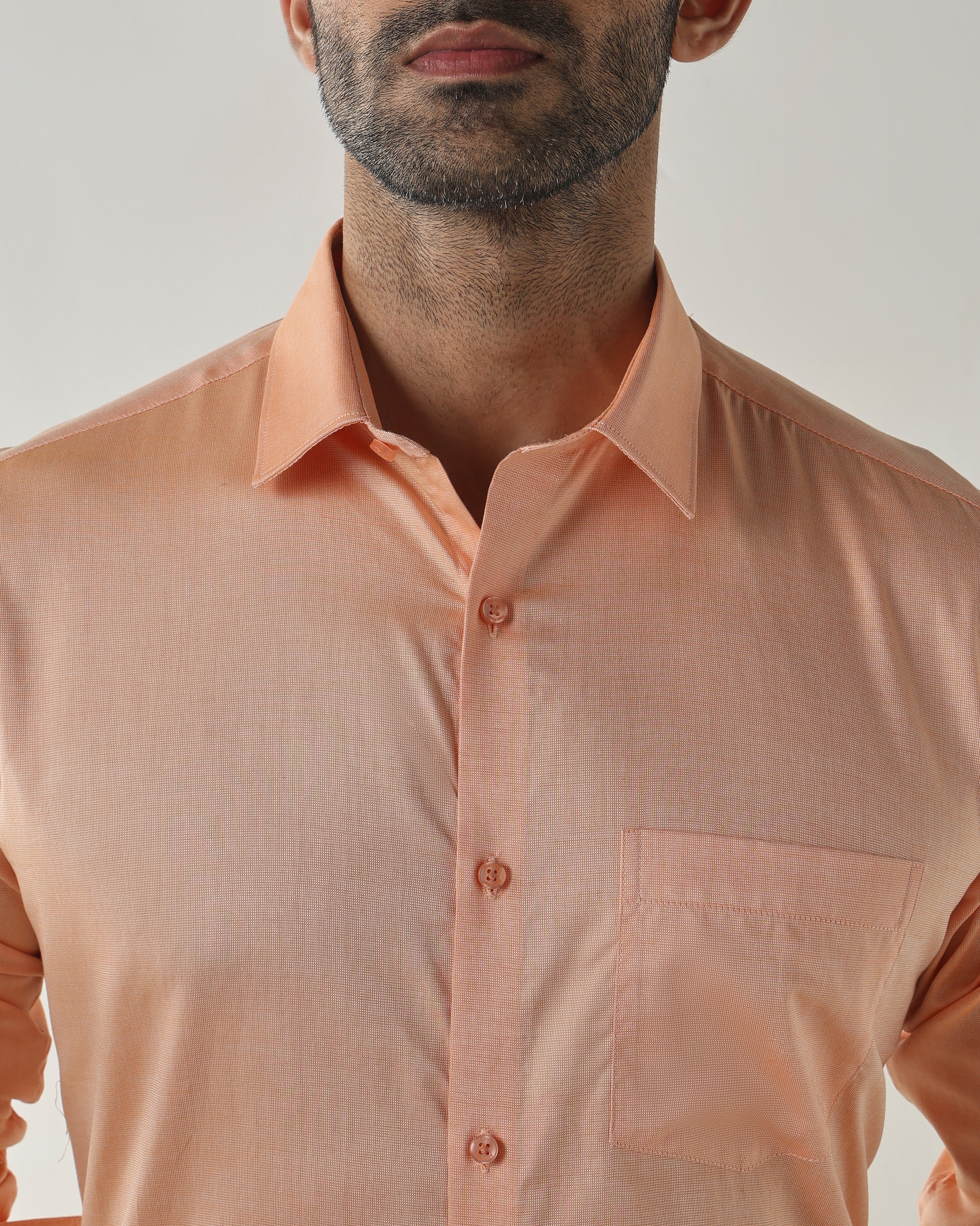 Peach Slim Fit Formal Essential Shirts