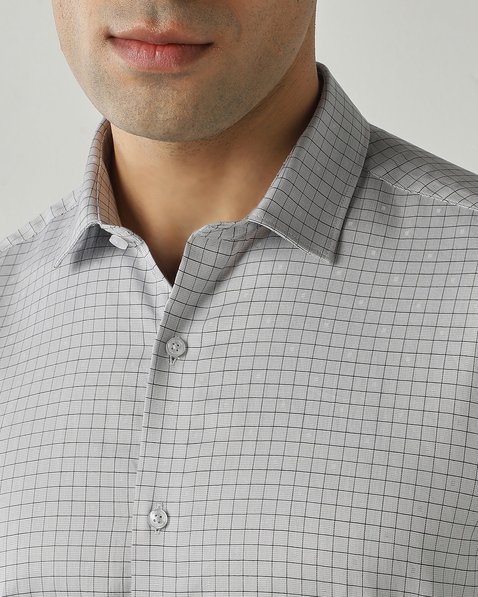 Shirt Grey Slim Fit 100% Cotton