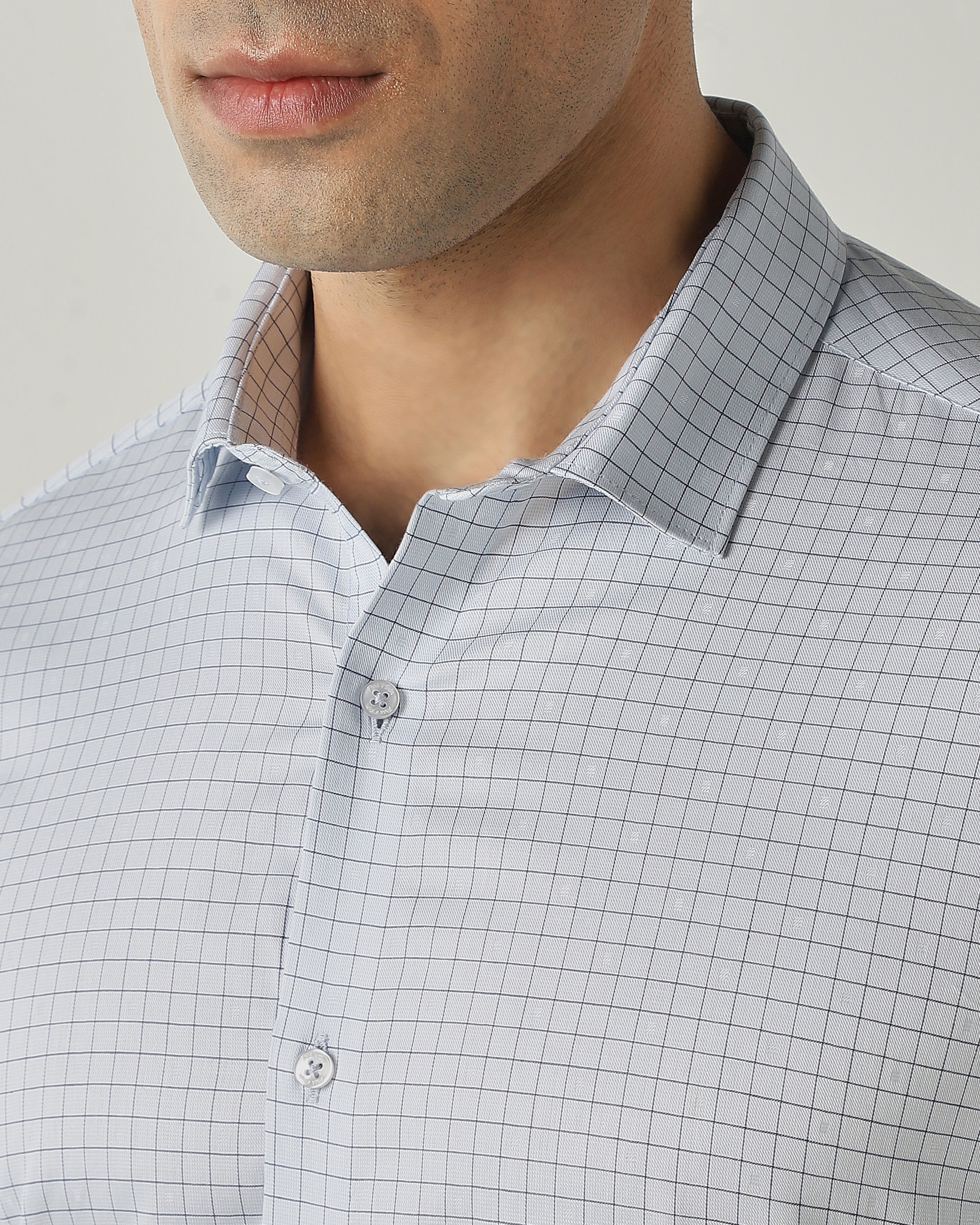 Shirt Lt Blue Slim Fit 100% Cotton