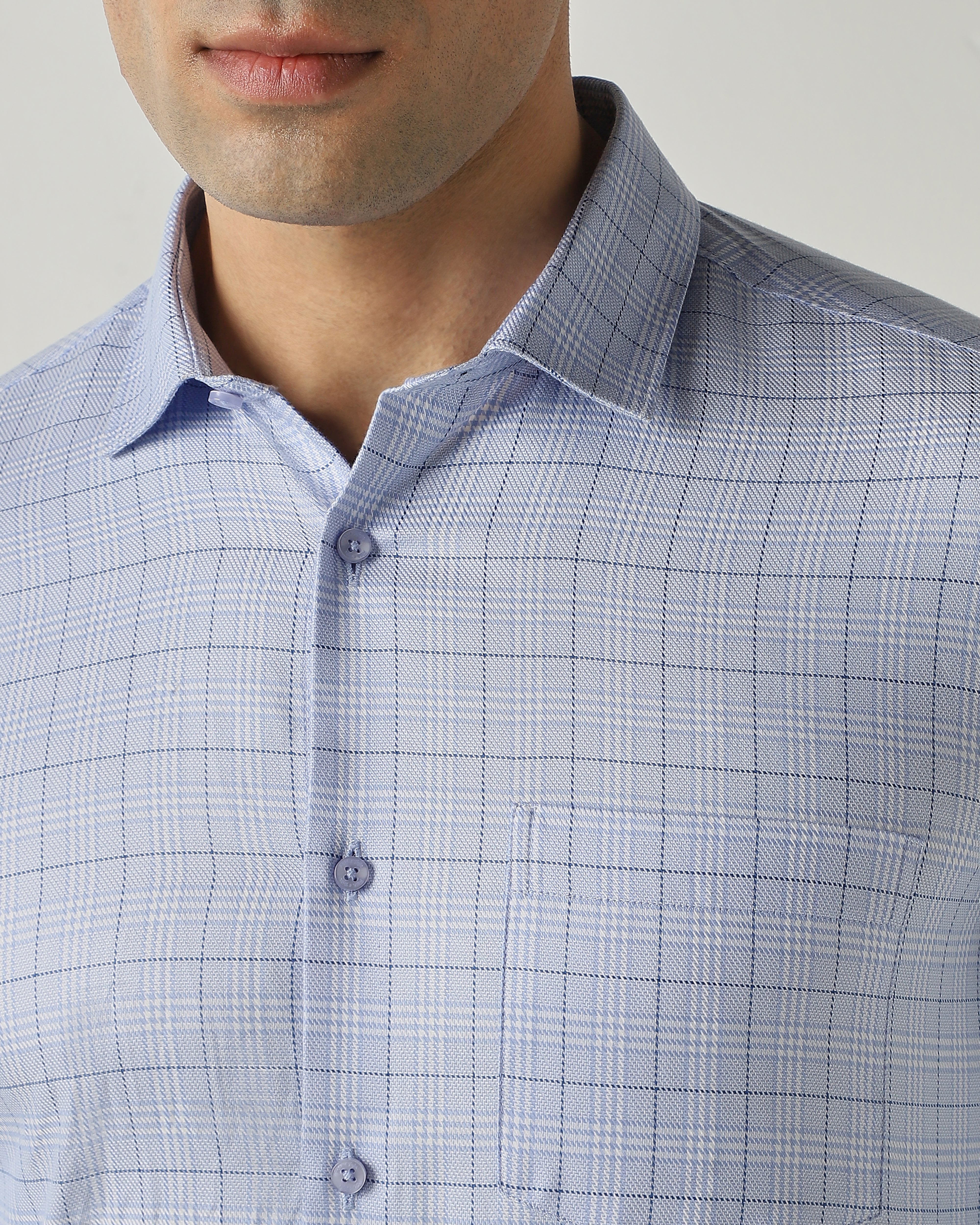 Shirt Blue Slim Fit 100% Cotton