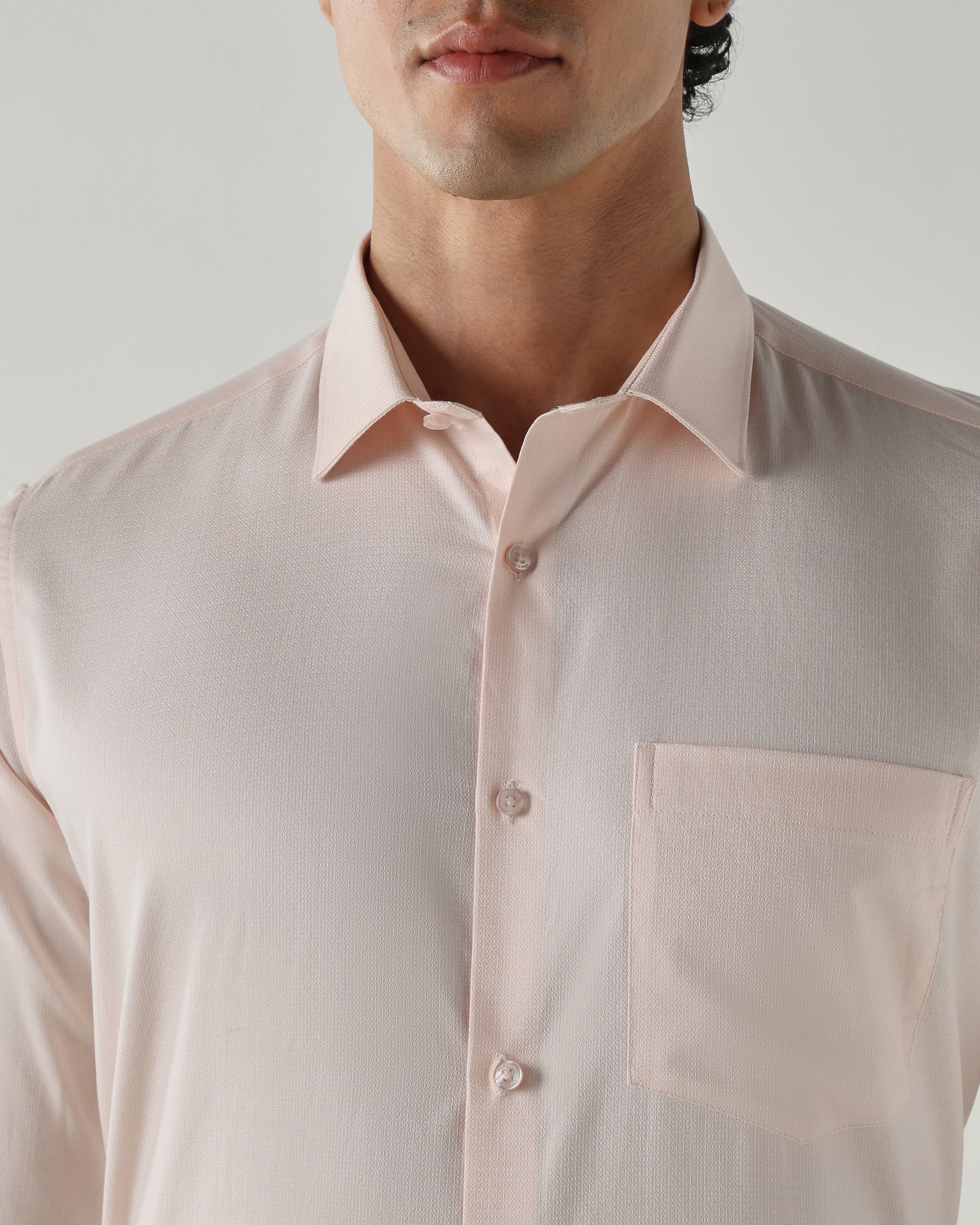 Men Regular Fit Shirts Peach