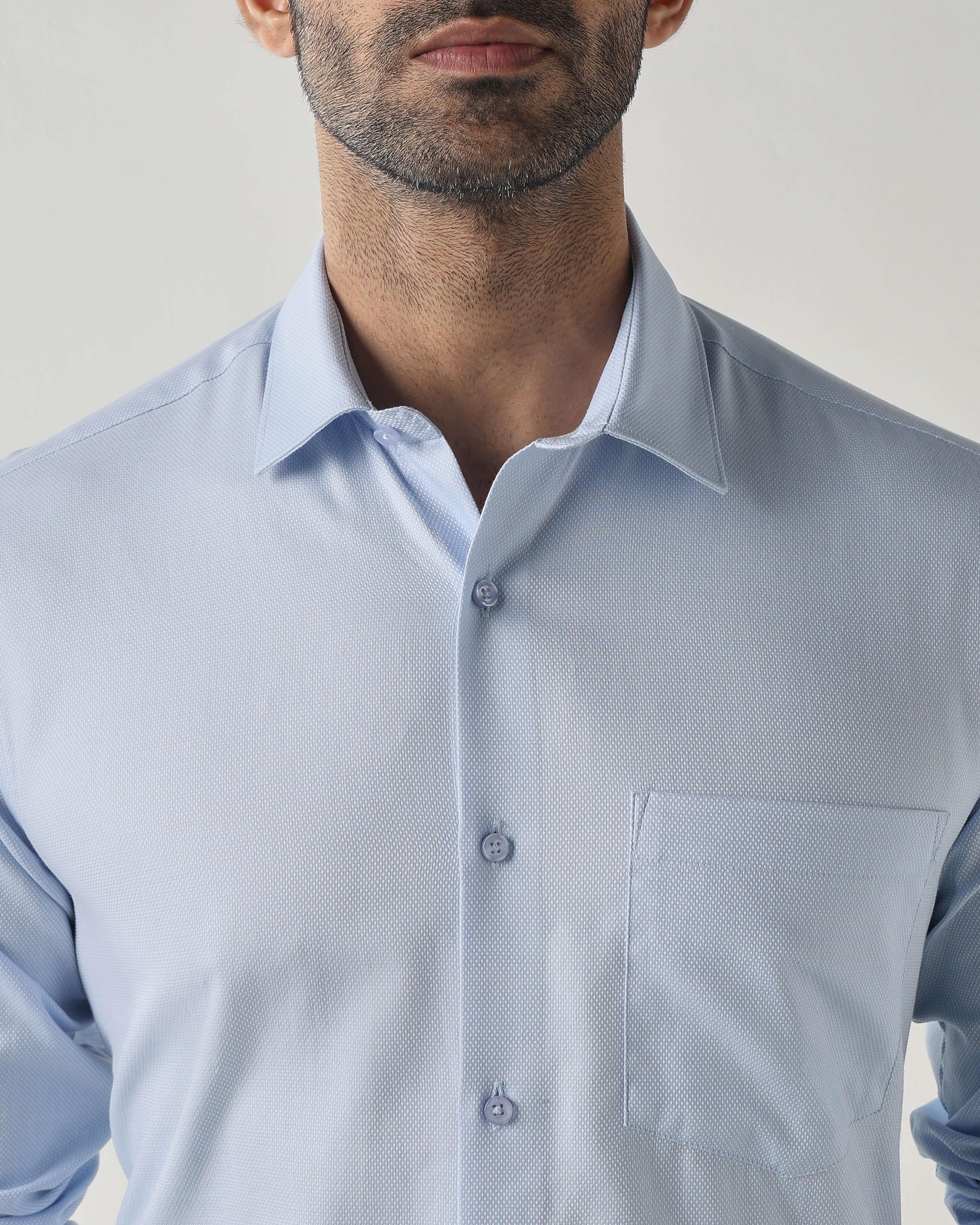 Sky Blue Slim Fit Fashion Formal Shirts