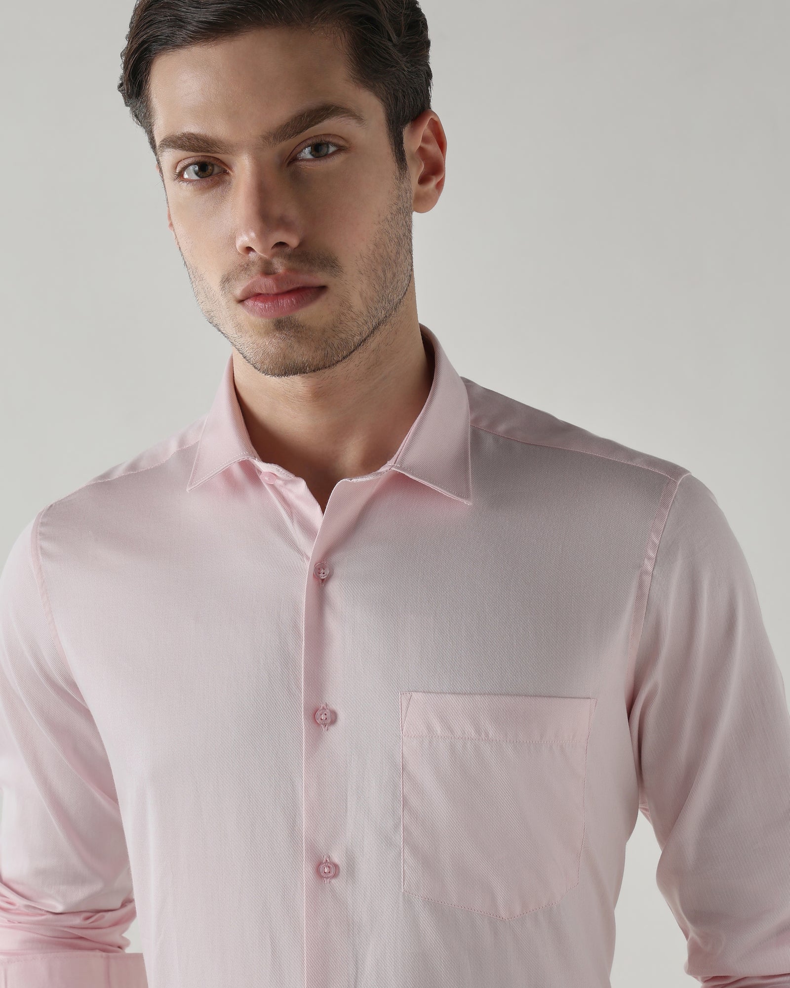 Men Regular Fit Shirt Light Pink