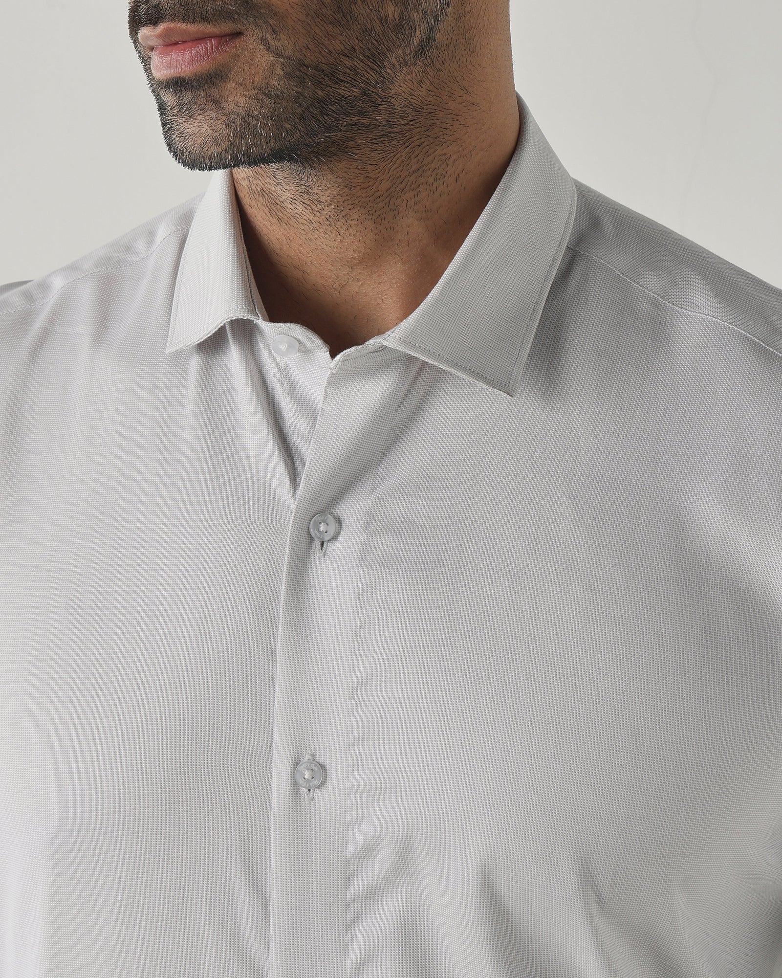 Lt Grey Slim Fit Formal Essential Shirts