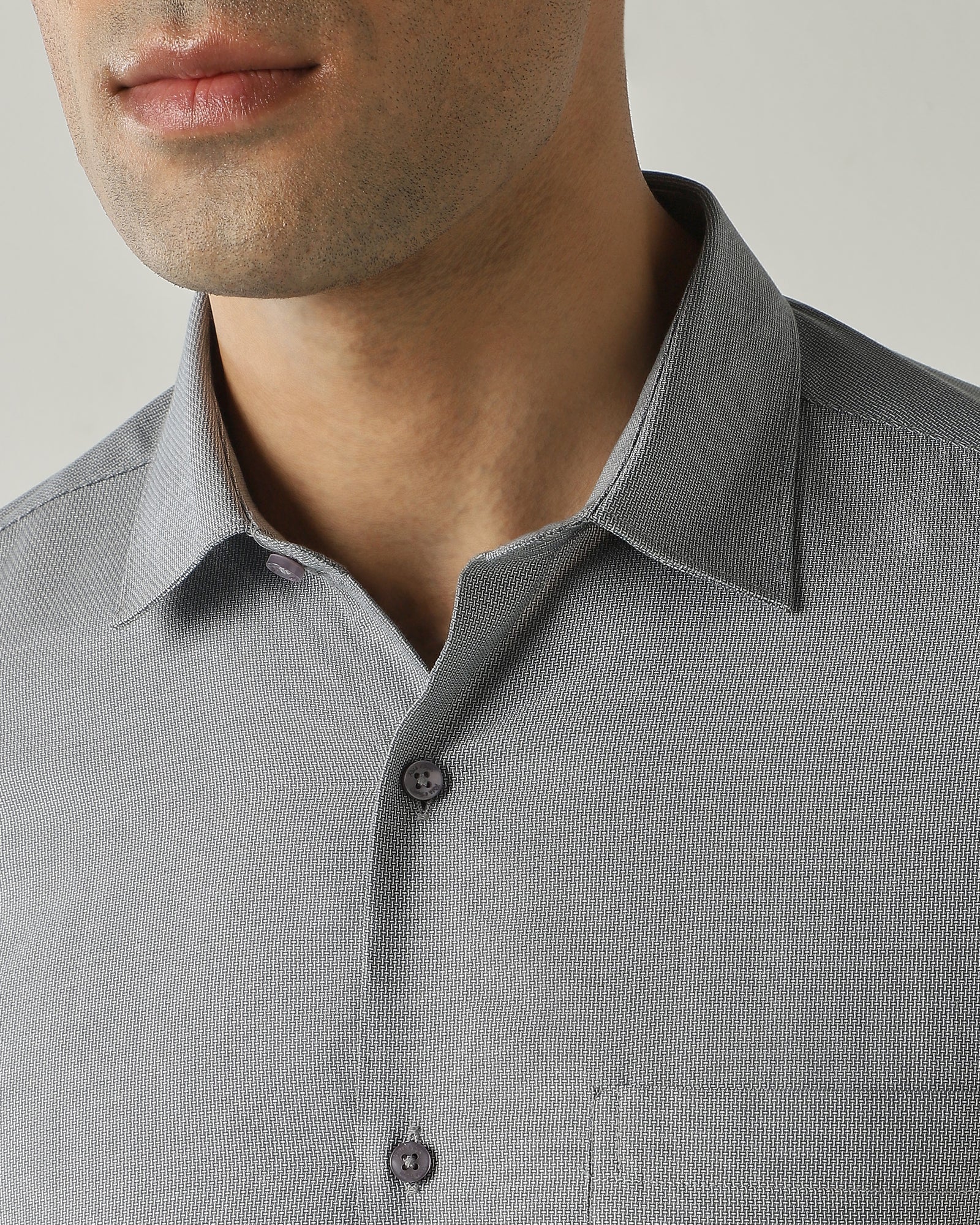 Shirt Grey Slim Fit 100% Cotton