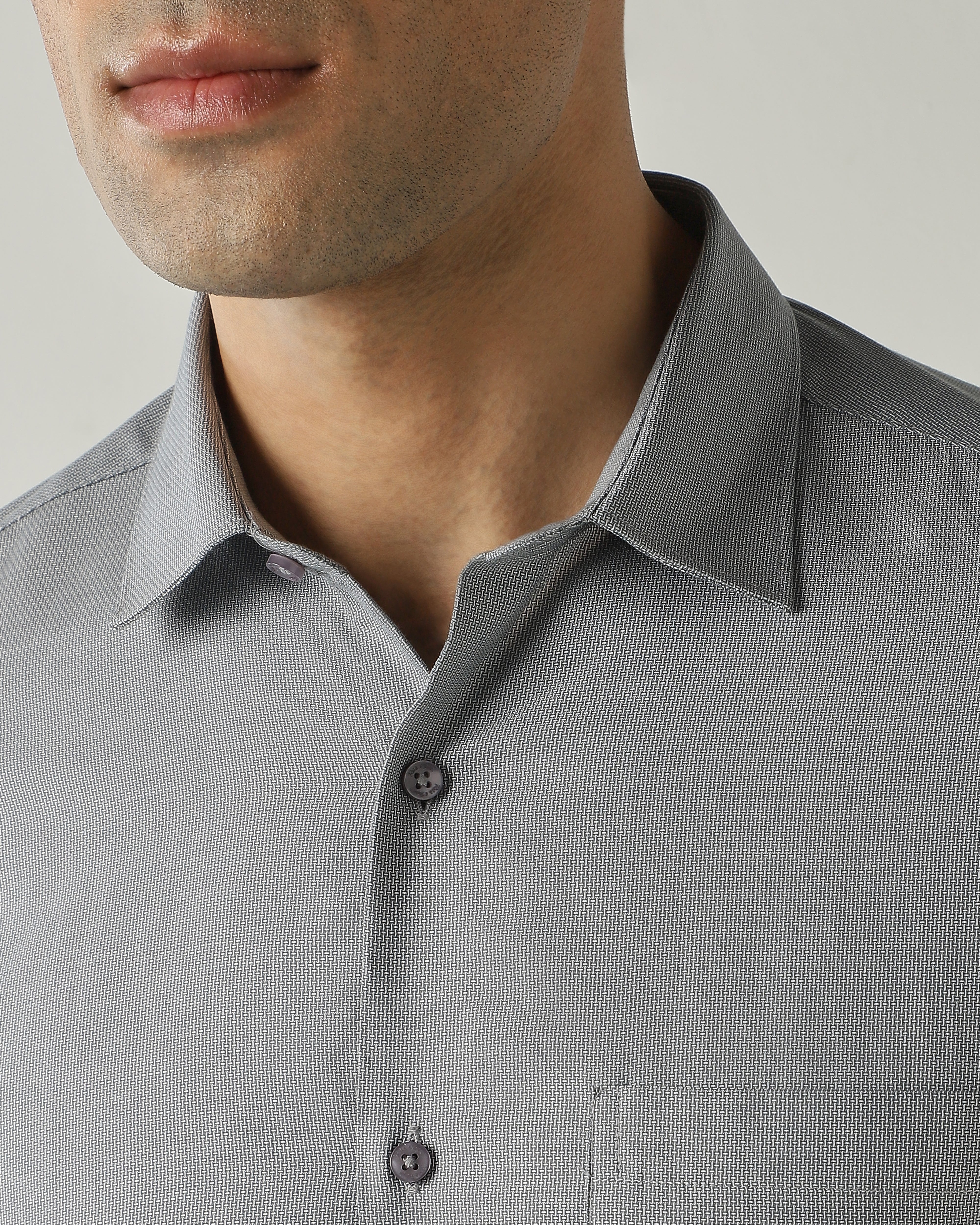 Shirt Grey Slim Fit 100% Cotton