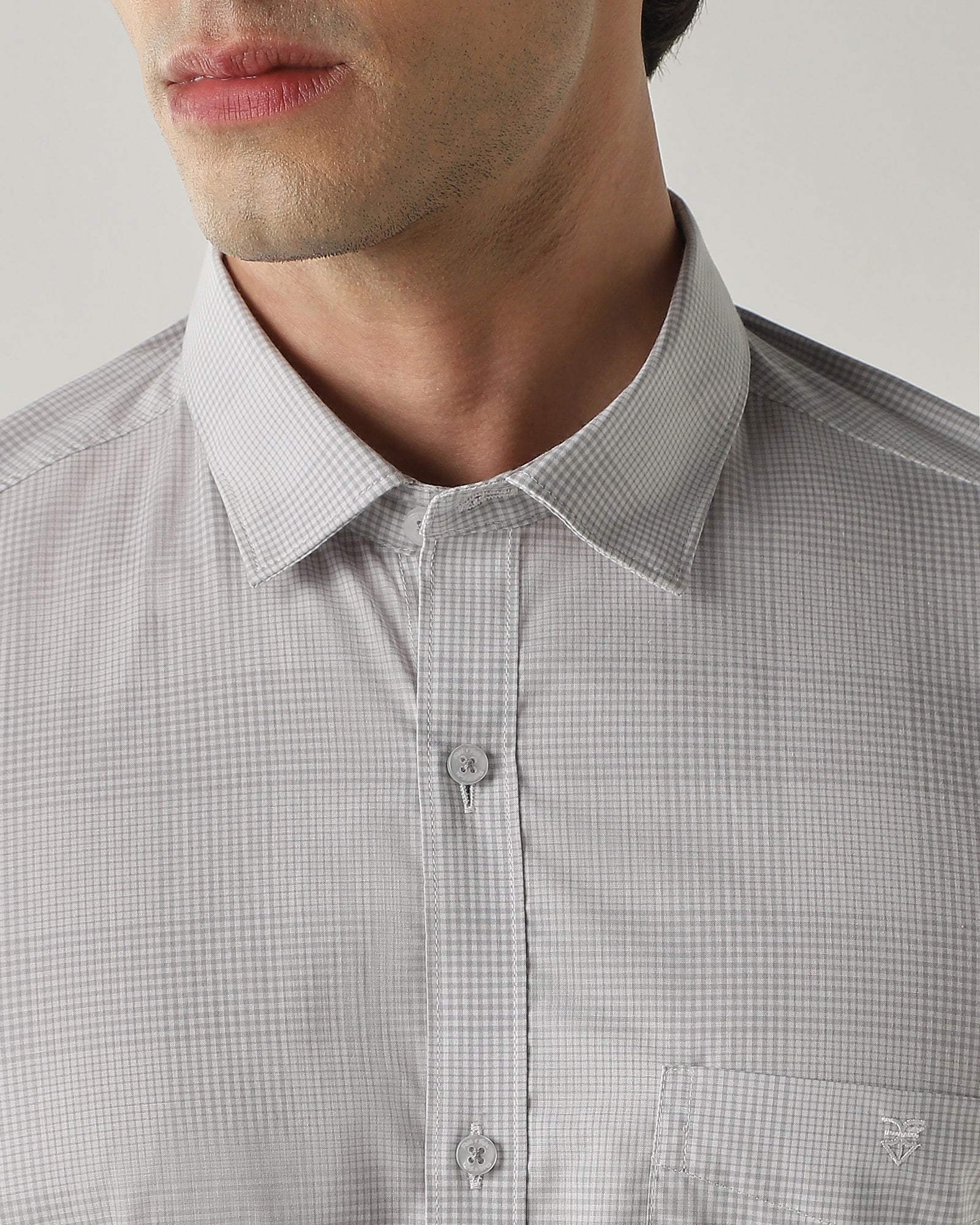 Slim Fit Shirt Light Grey/White