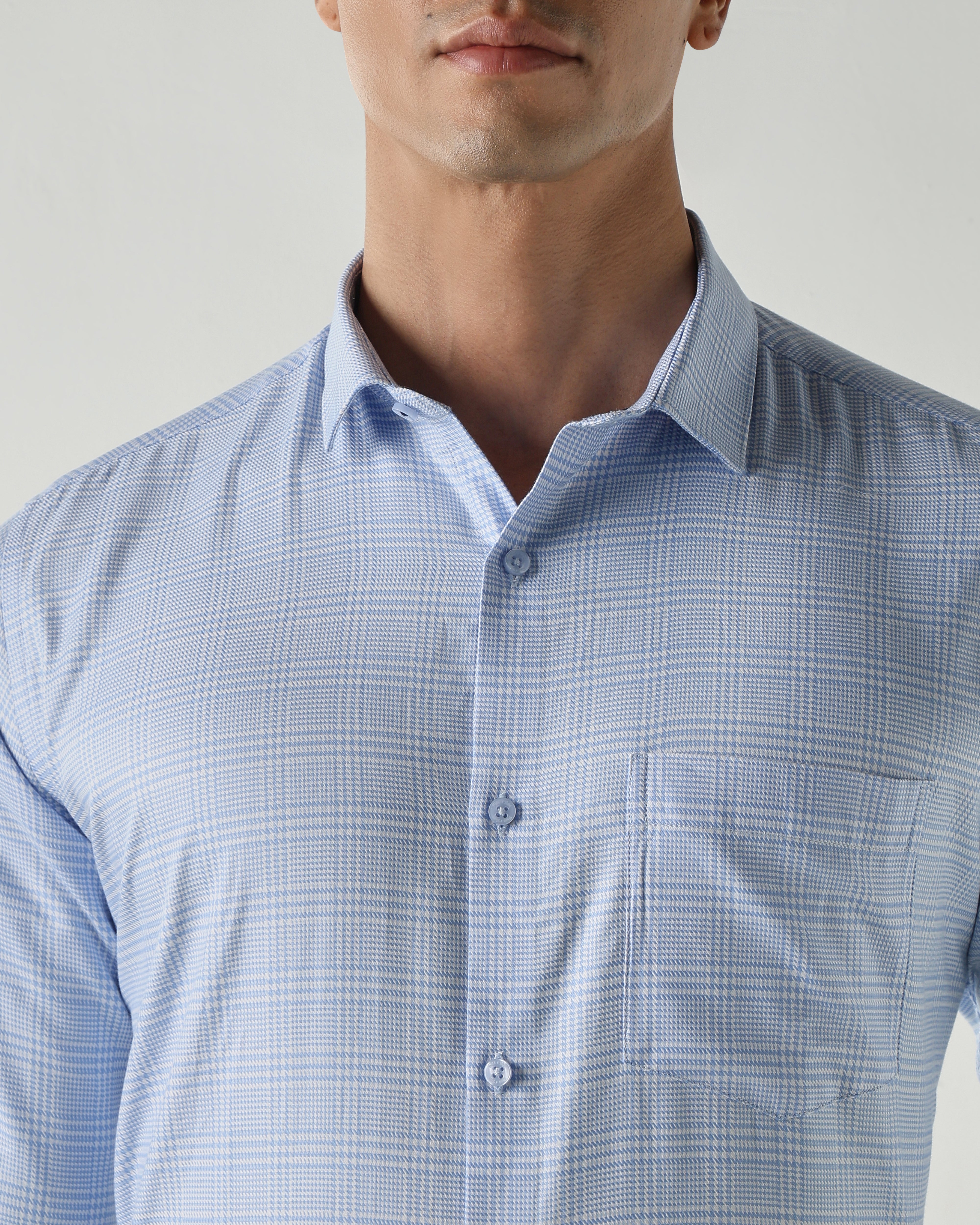 Men Slim Fit Shirts Blue
