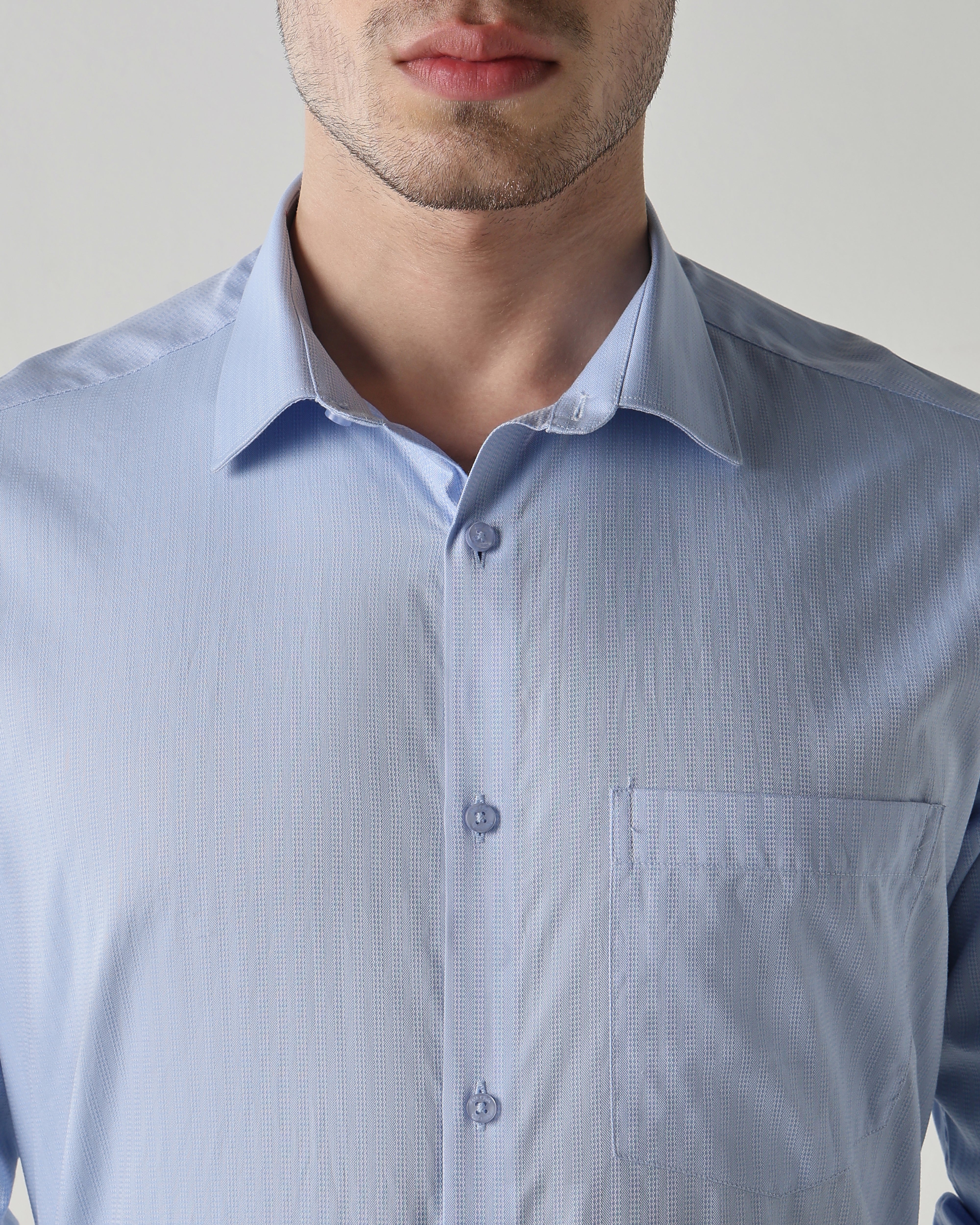 Men Regular Fit Shirt Sky Blue