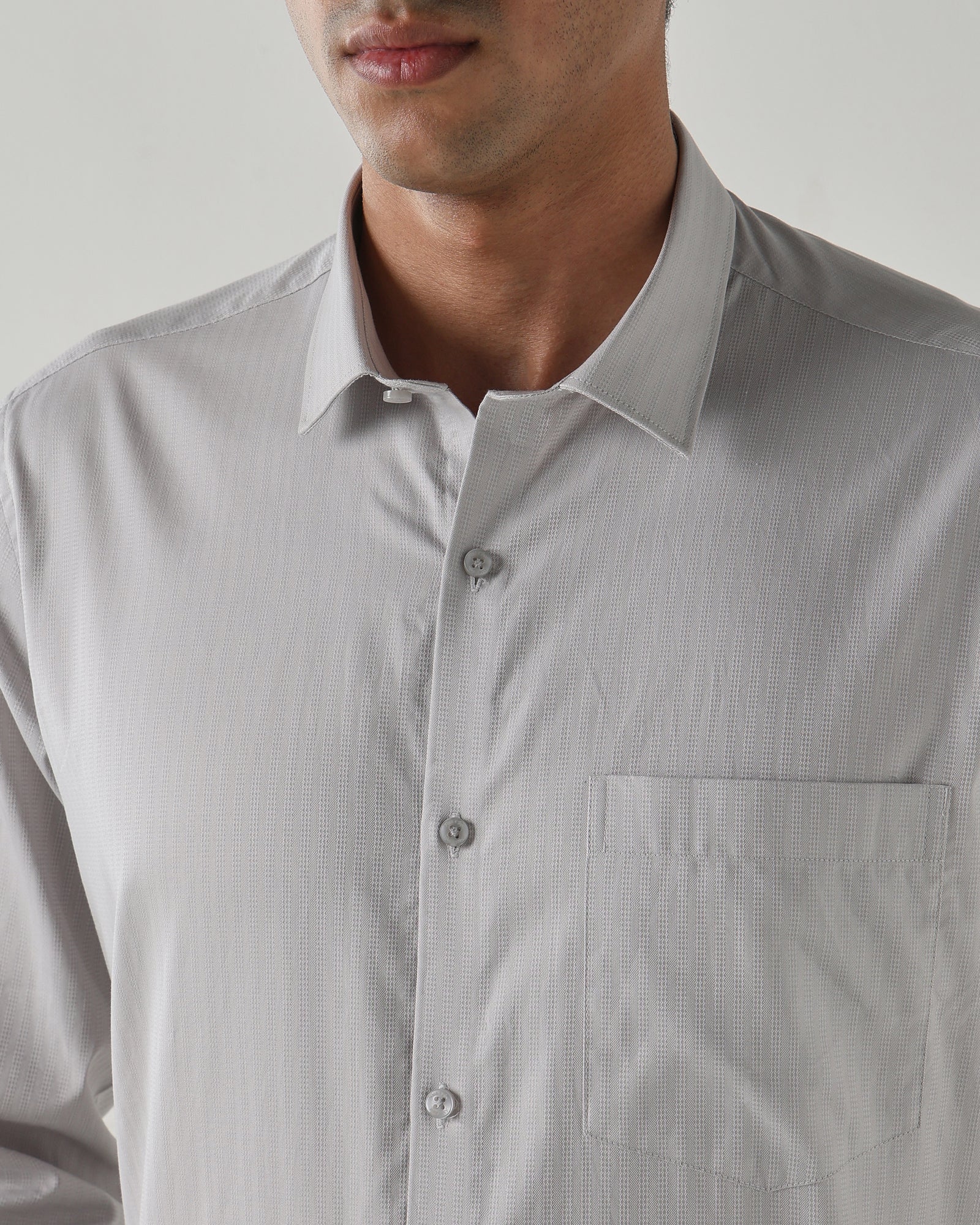 Men Regular Fit Shirt Light Grey