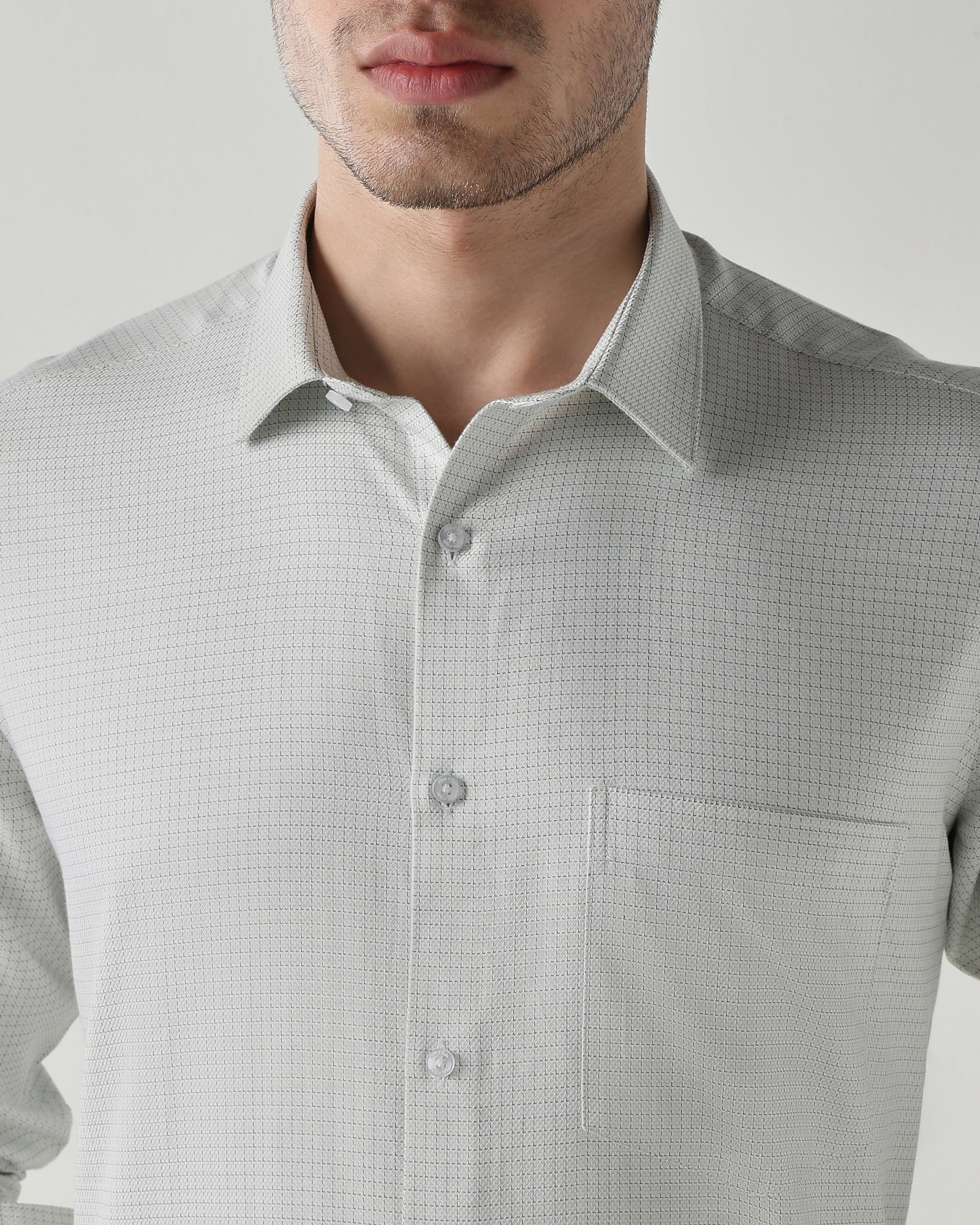 Men Regular Fit Shirt Grey