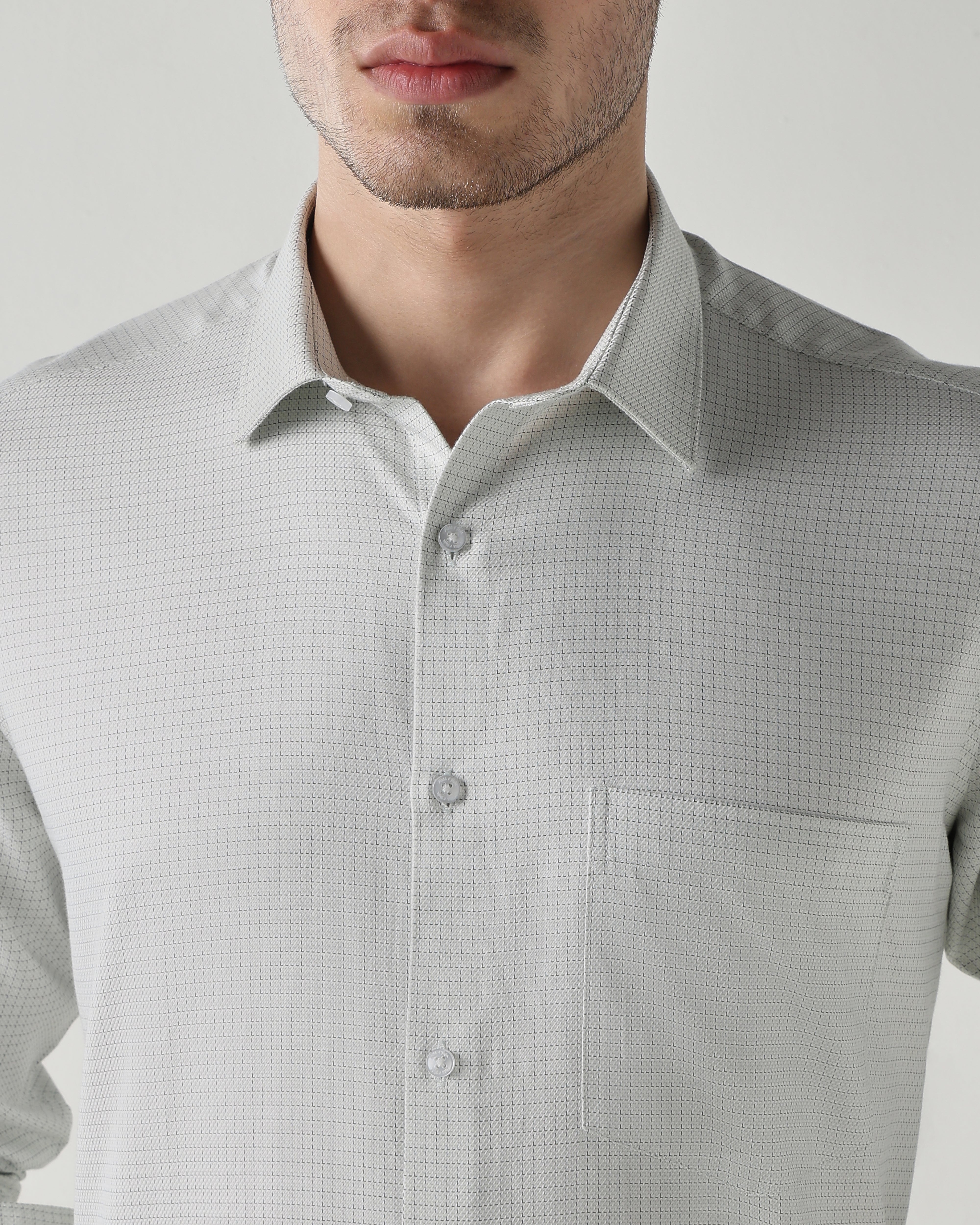 Men Regular Fit Shirt Grey