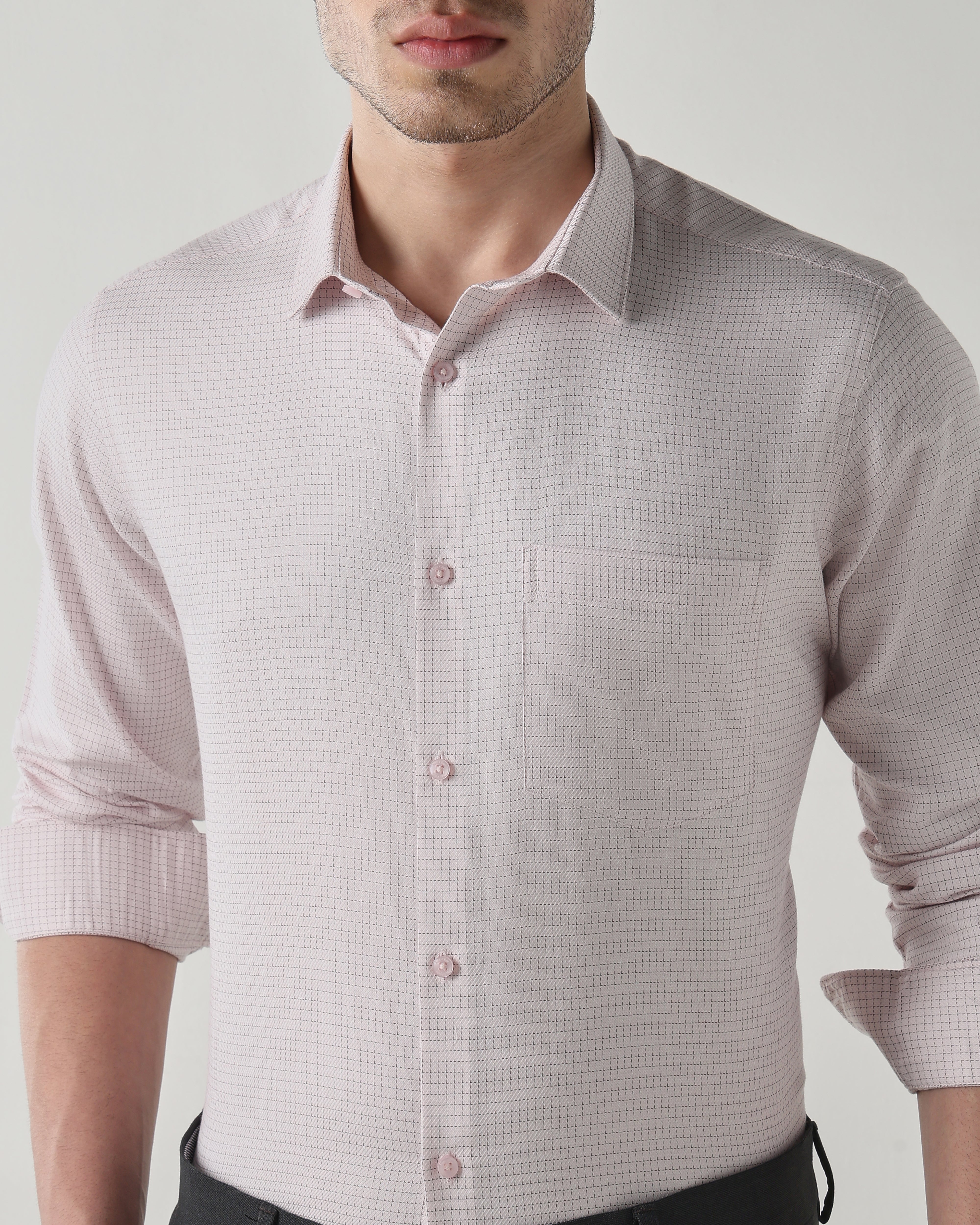 Men Regular Fit Shirt Pink