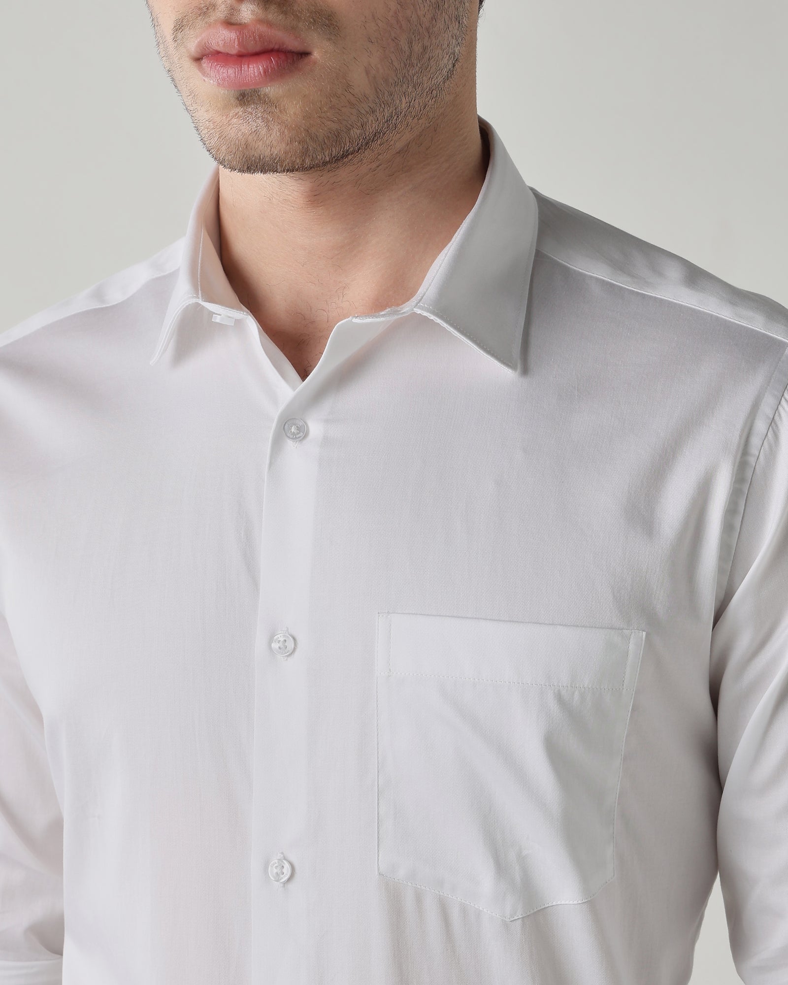 Men Slim Fit Shirt White