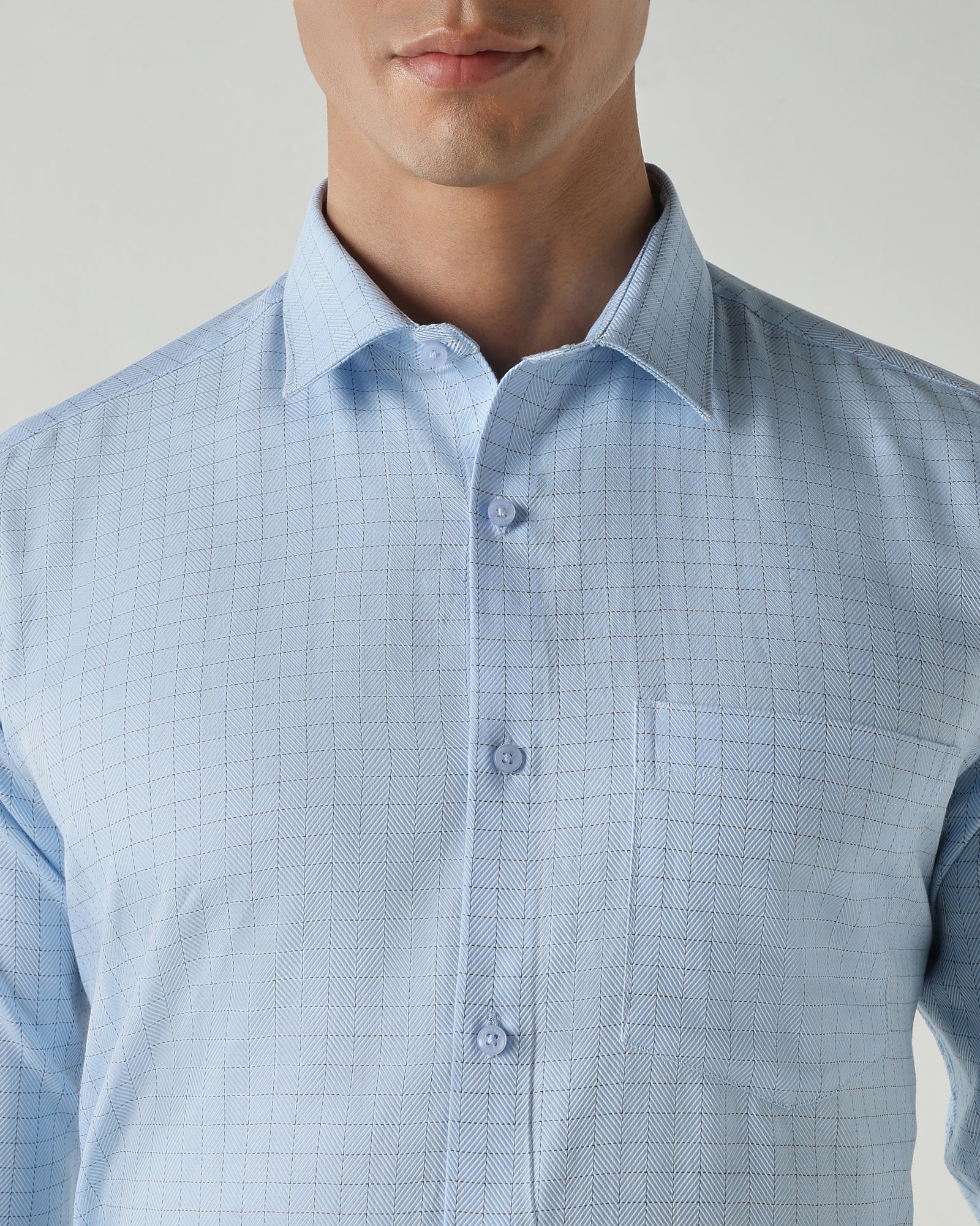 Men Slim Fit Shirts Blue