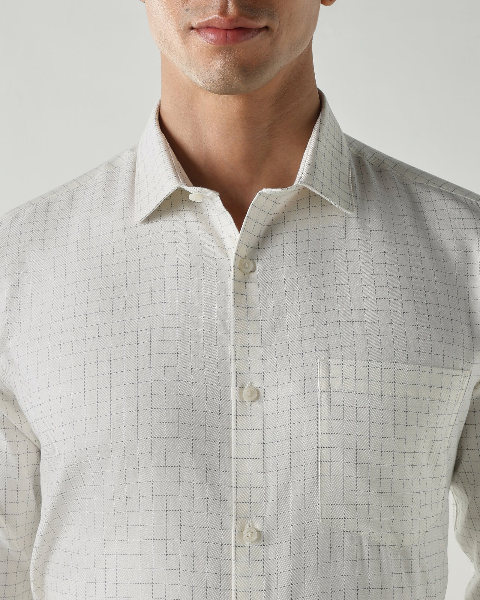 Men Slim Fit Shirts Cream