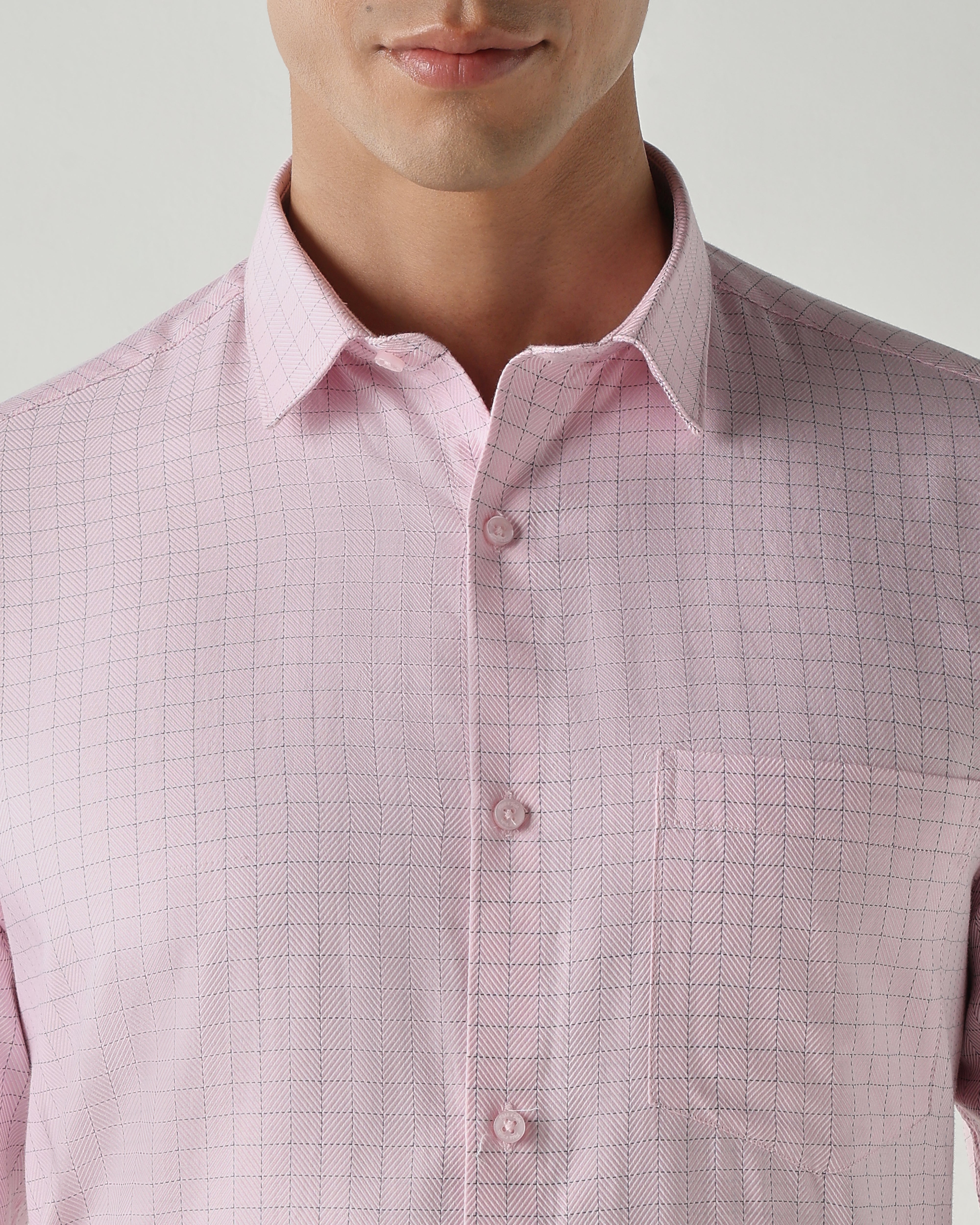 Men Slim Fit Shirts Pink