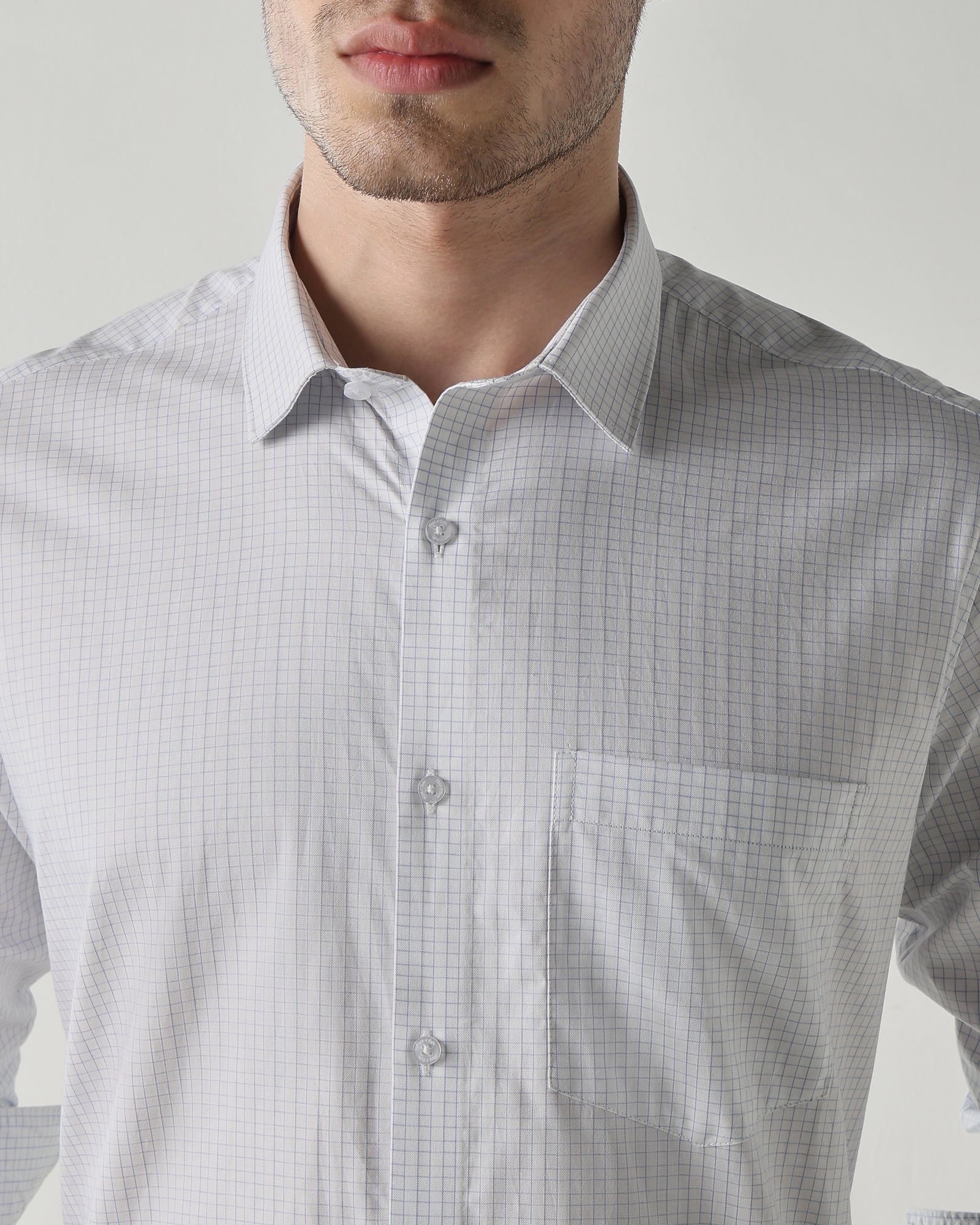 Men Regular Fit Shirt White/Blue