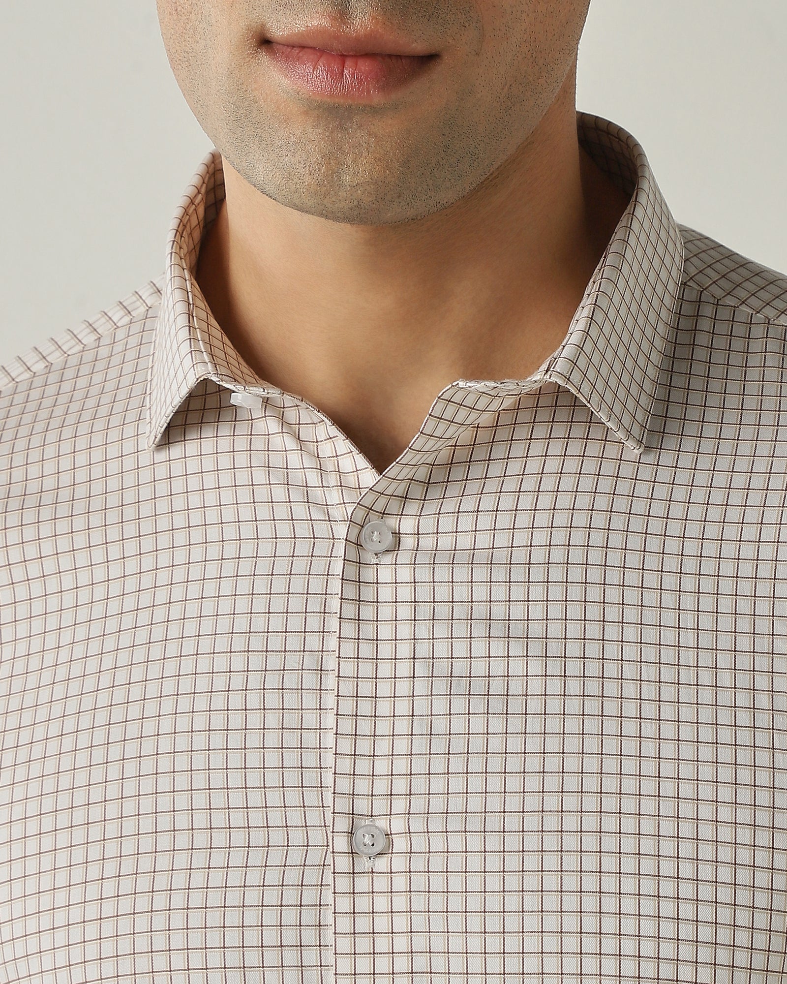 Shirt Beige Slim Fit 100% Cotton