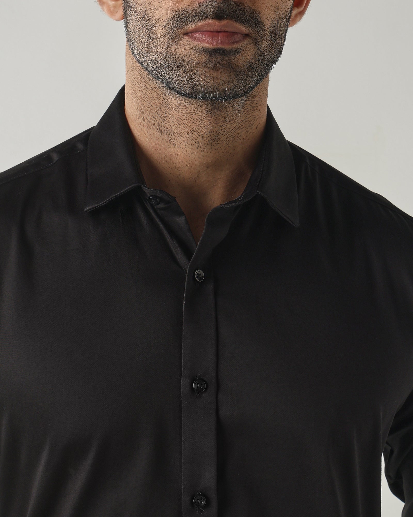 Black Slim fit Fashion Formal Shirts