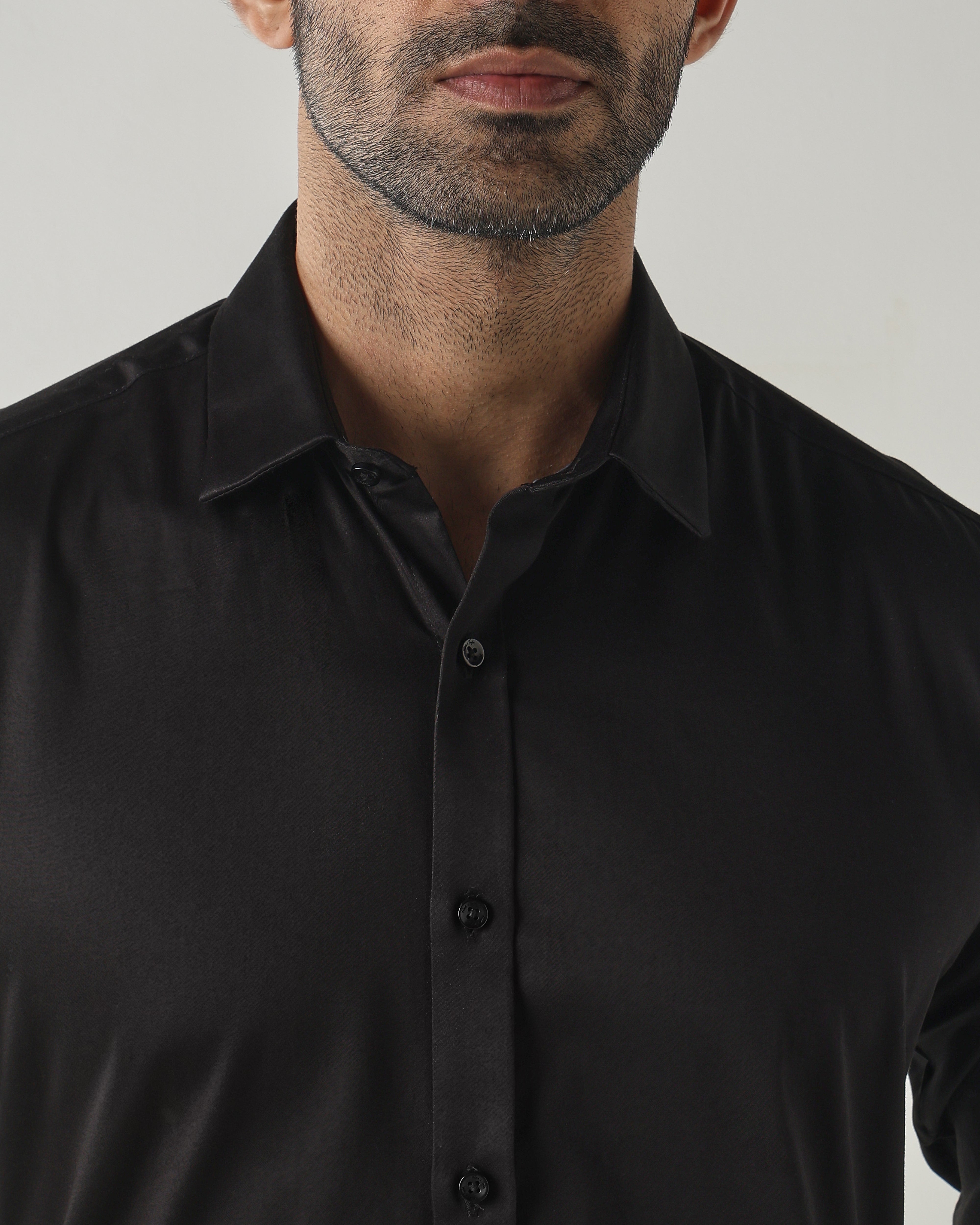 Black Slim fit Fashion Formal Shirts