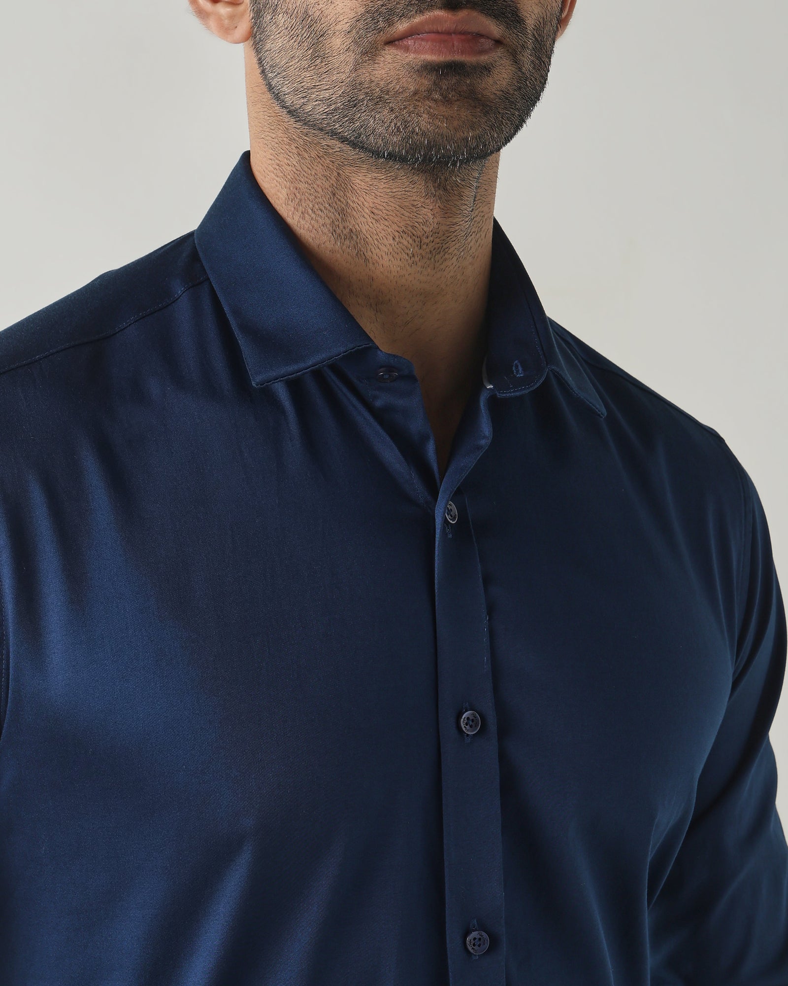Mid Night Blue Slim fit Fashion Formal Shirts