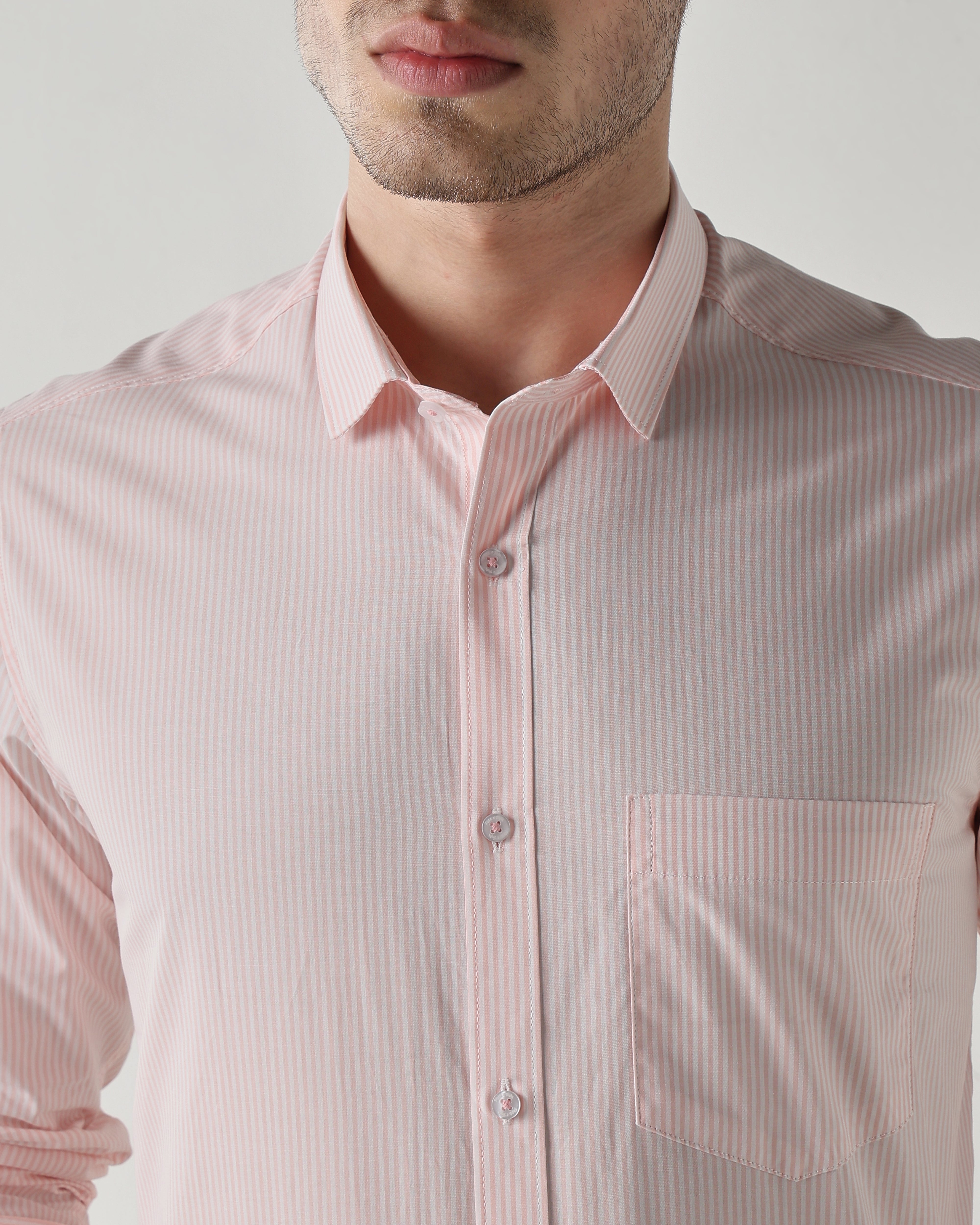 Men Regular Fit Shirt White/Pink