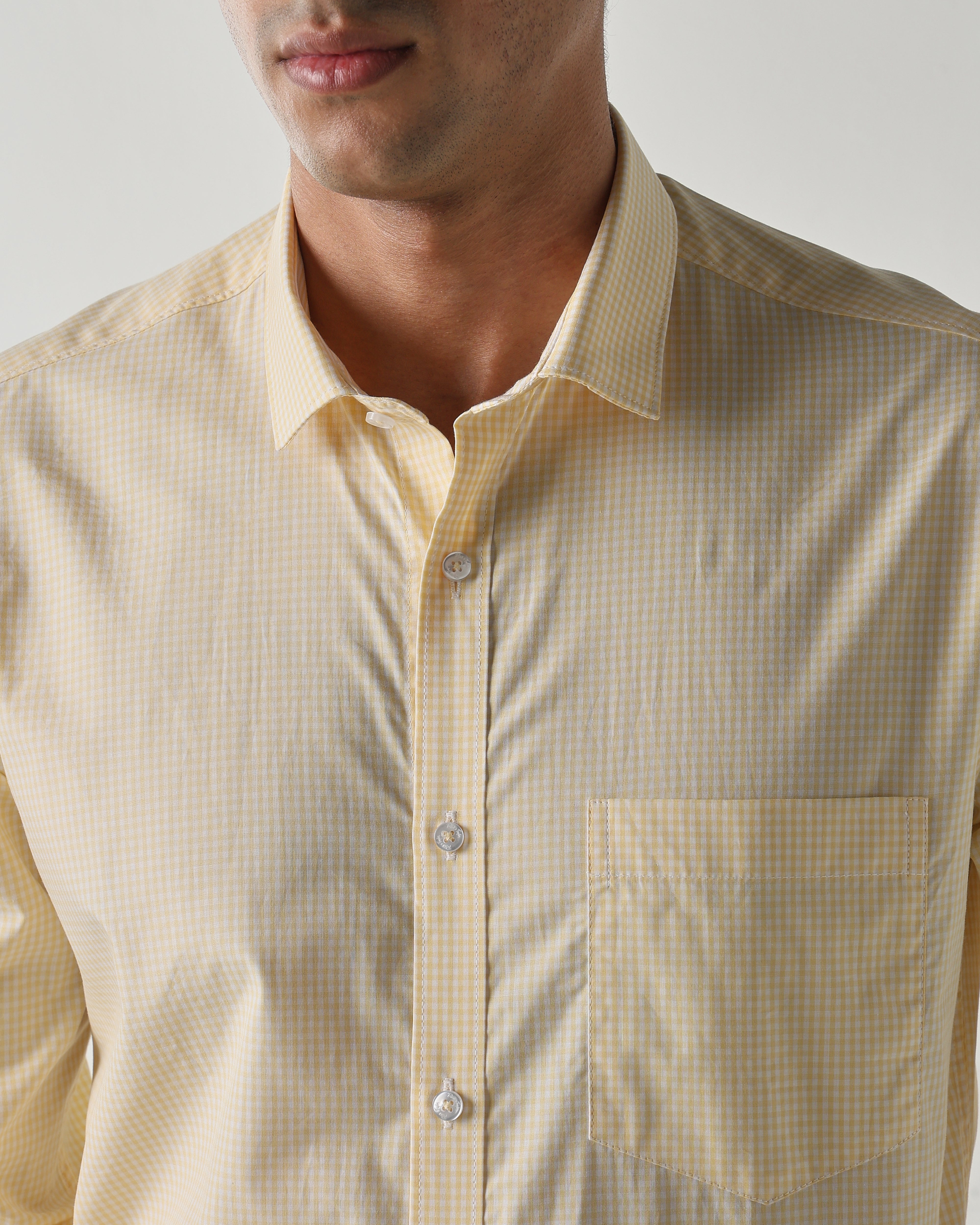 Men Regular Fit Shirt White/Yellow