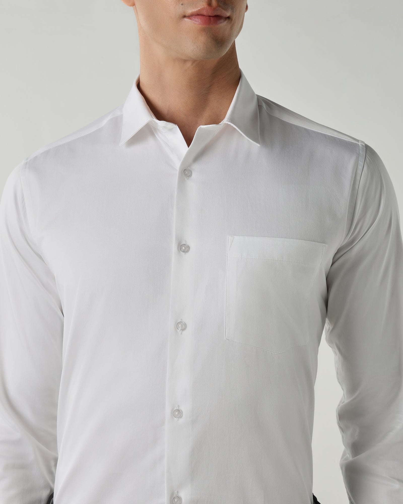 Men Slim Fit Shirts White