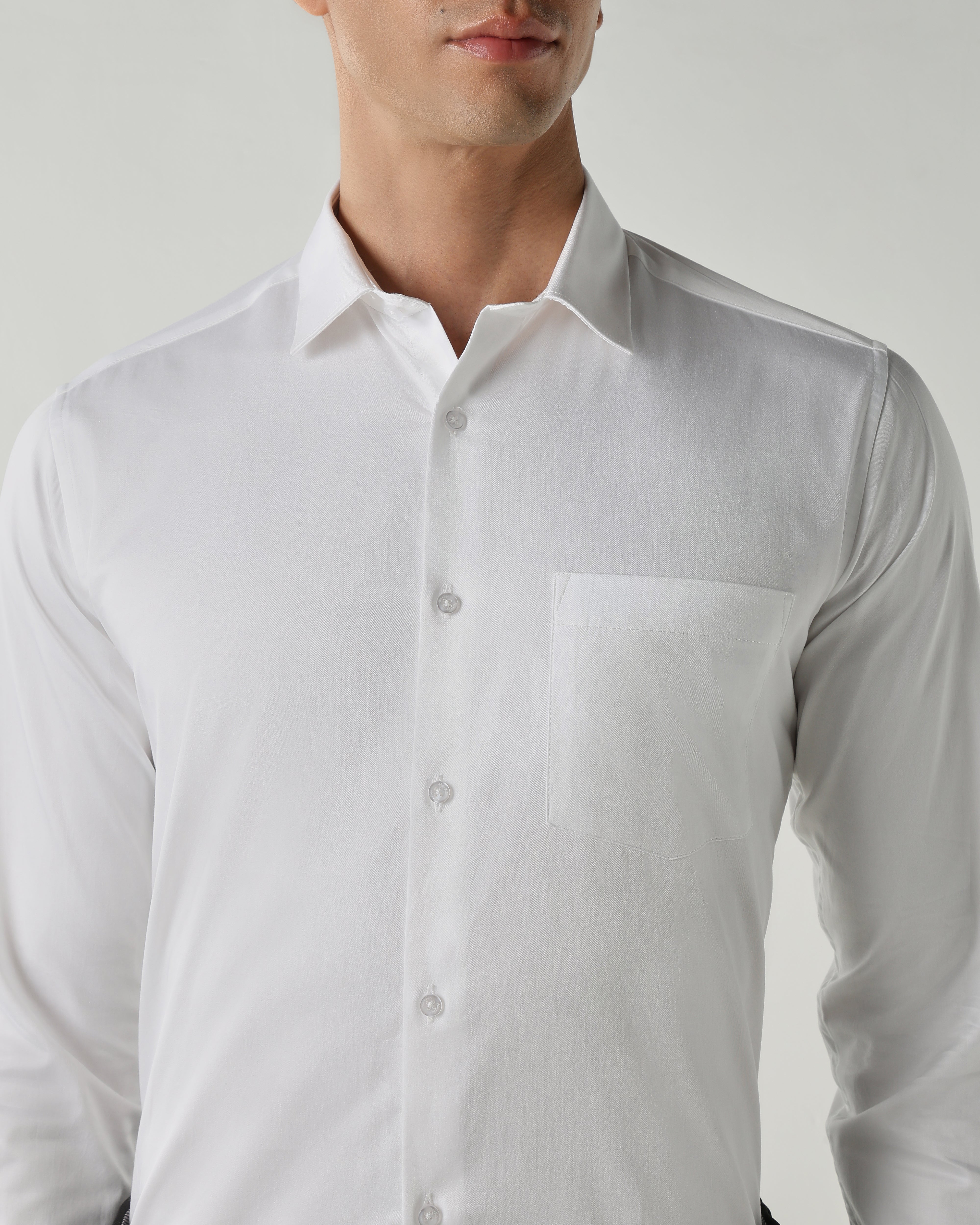 Men Slim Fit Shirts White