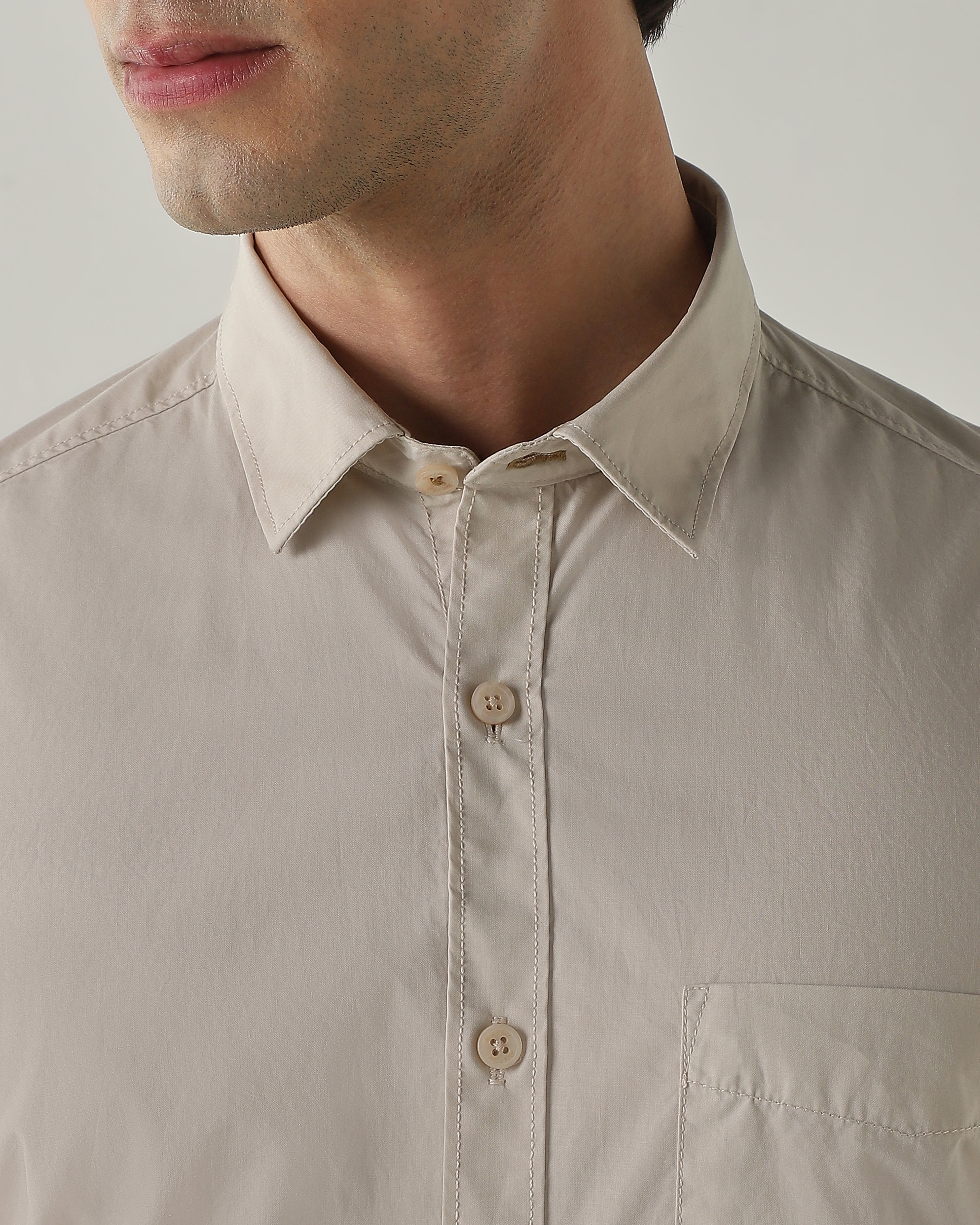 Slim Fit Shirt Cream