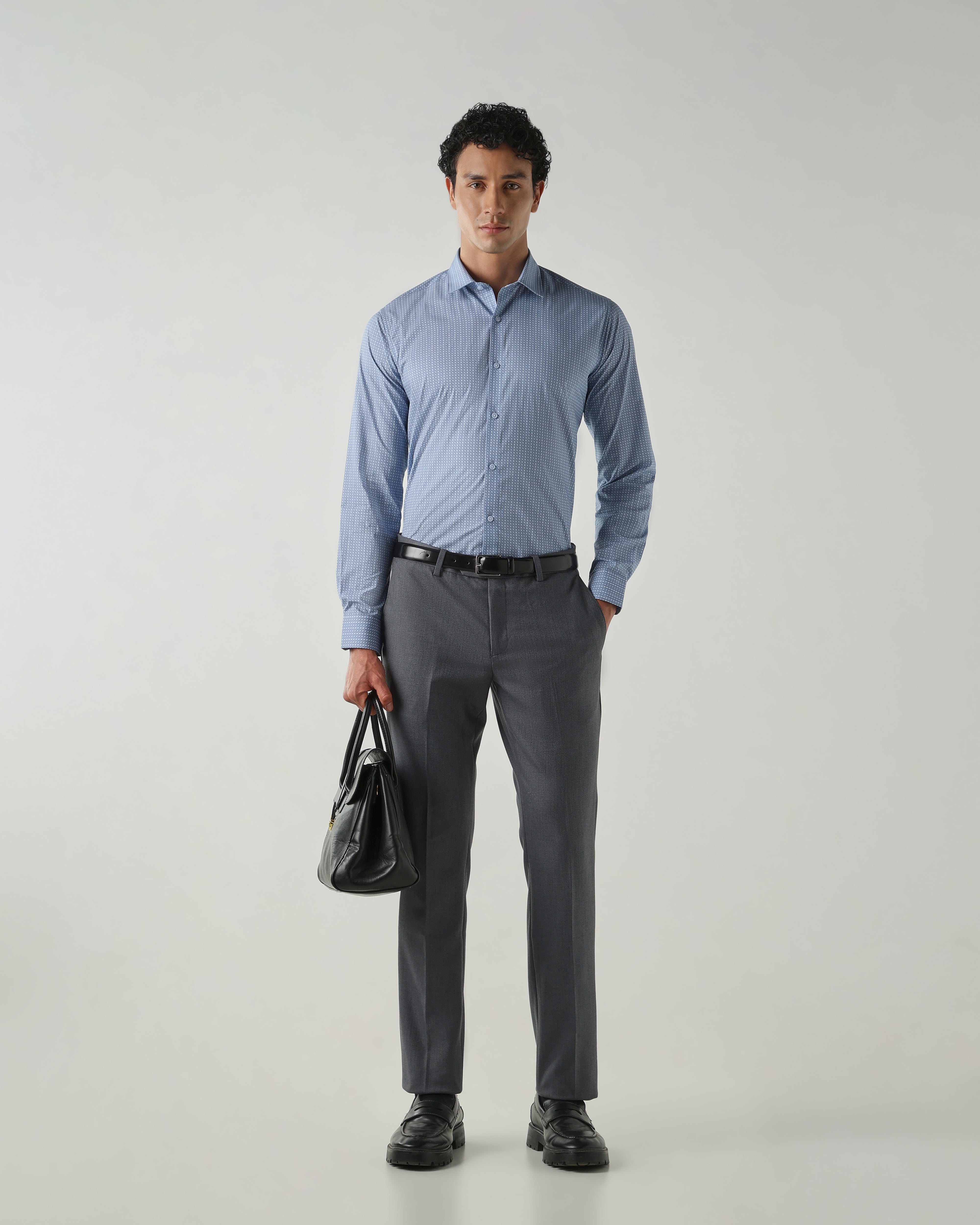 Men Tailor Fit Trousers Dk Grey