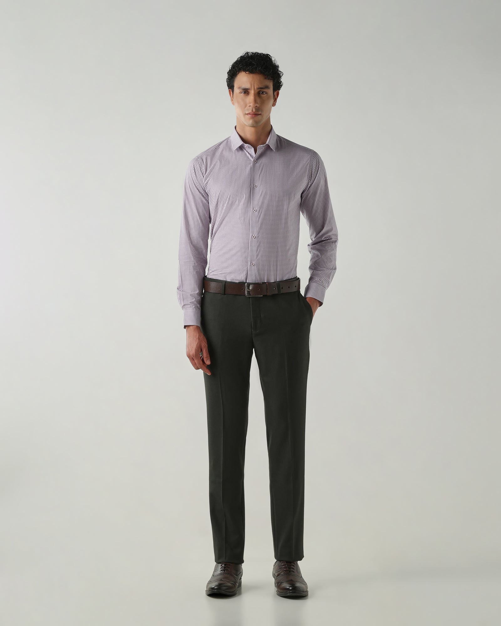 Men Tailor Fit Trousers Green
