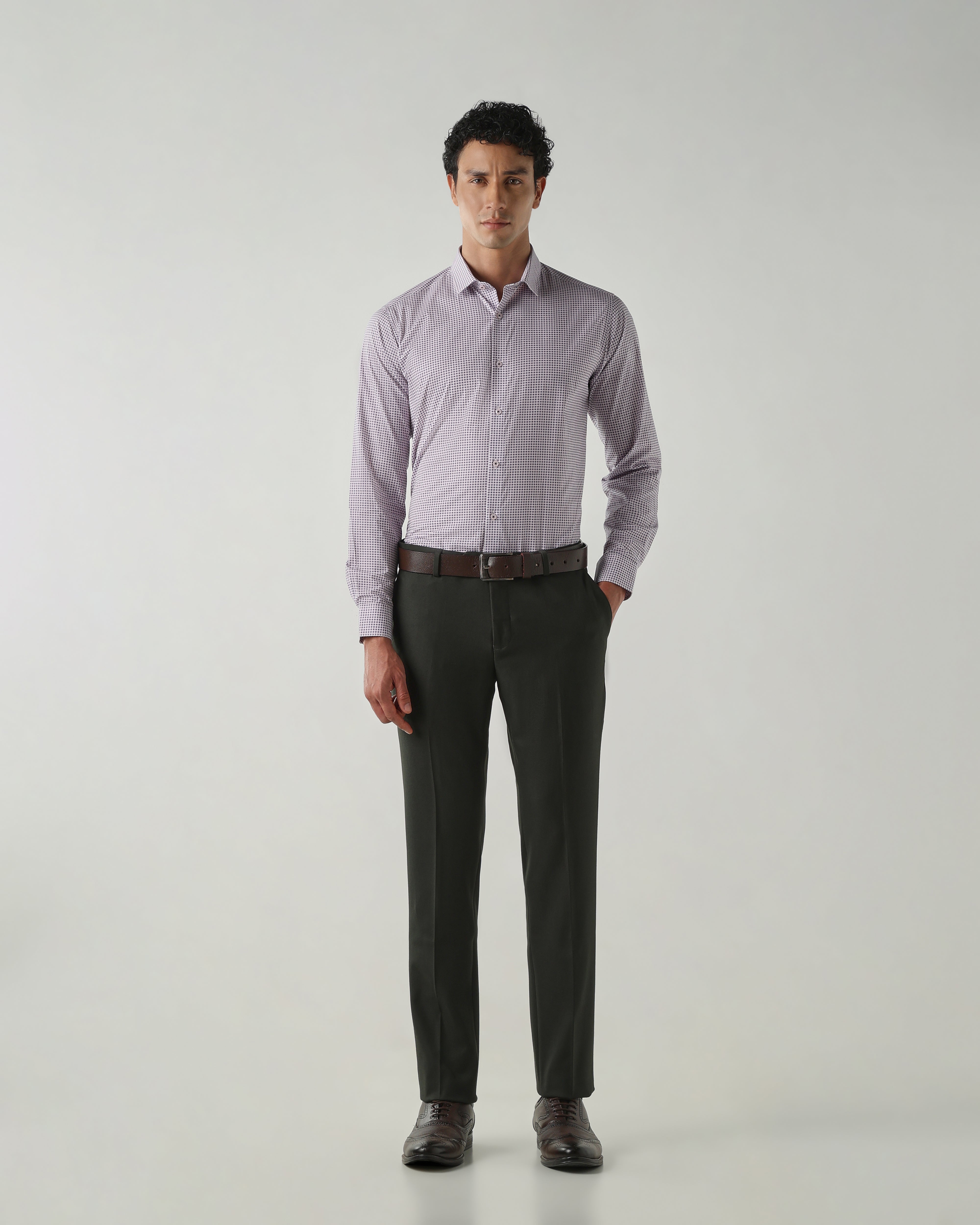 Men Tailor Fit Trousers Green